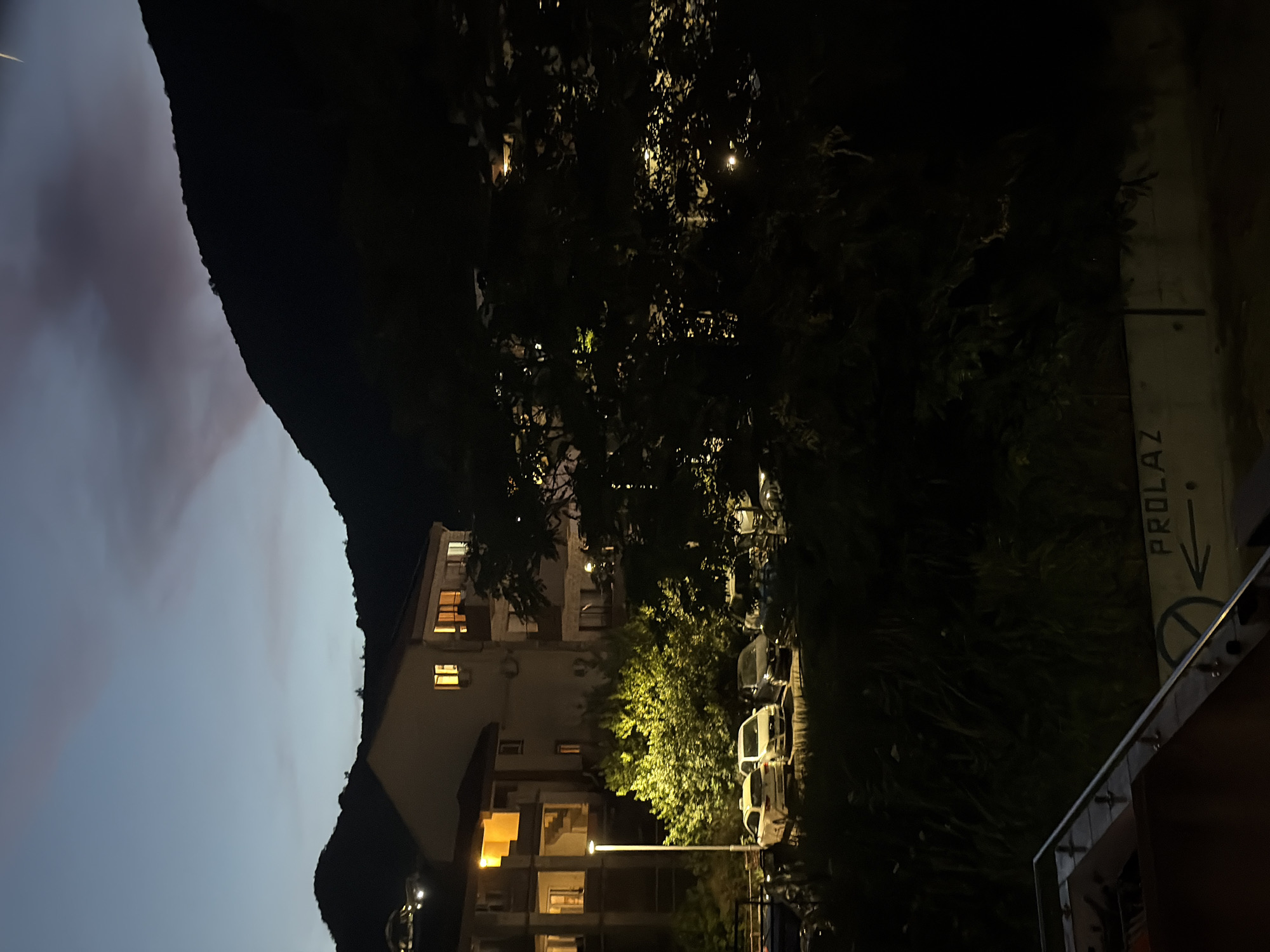 Twilight to night balcony views over Budva Montenegro