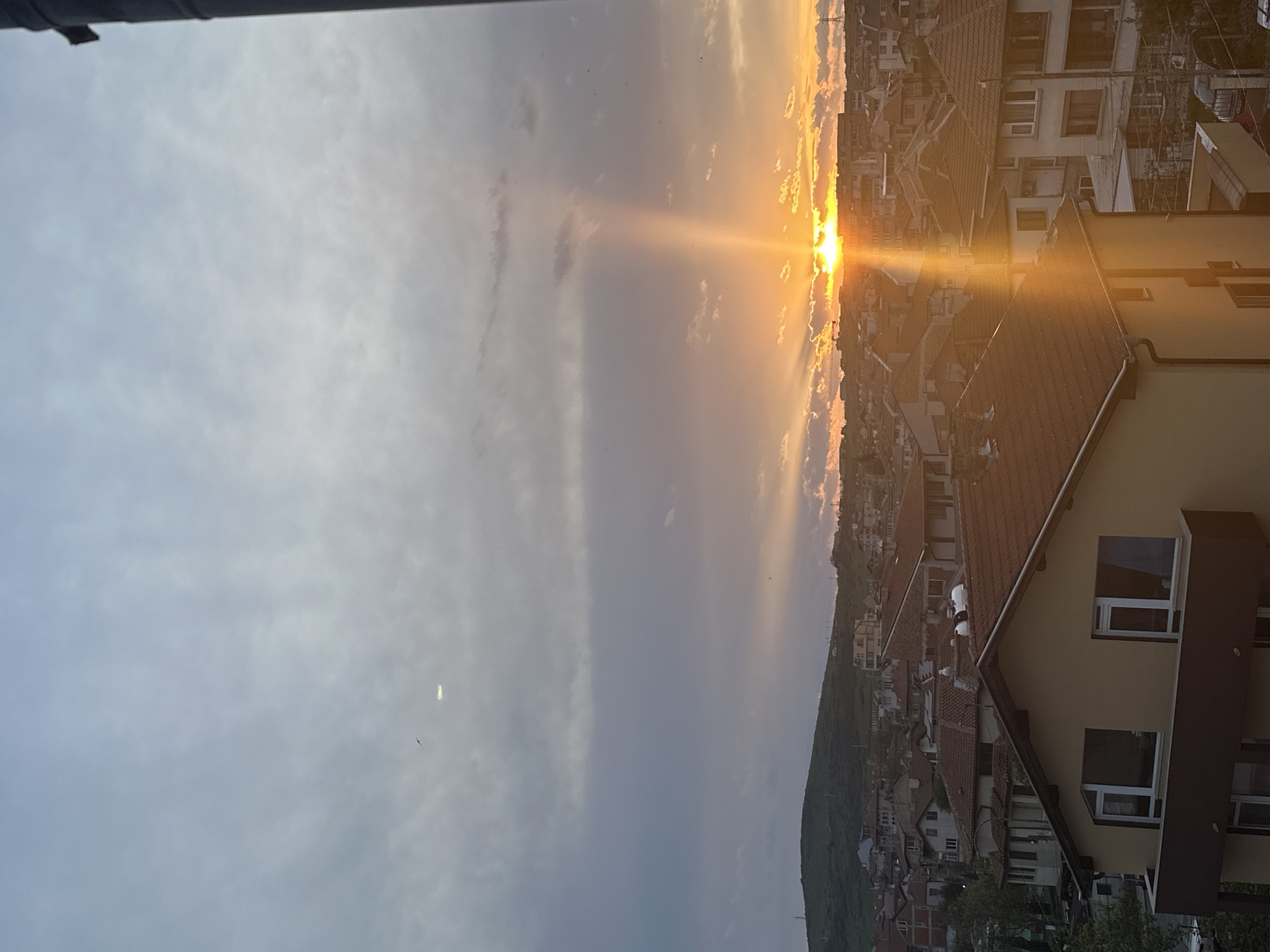 Sunset and cat drawing captured in Burgas, Bulgaria
