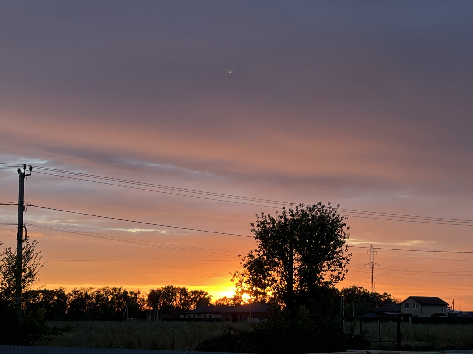 Dramatic summer sunset over Taganrog's rural outskirts