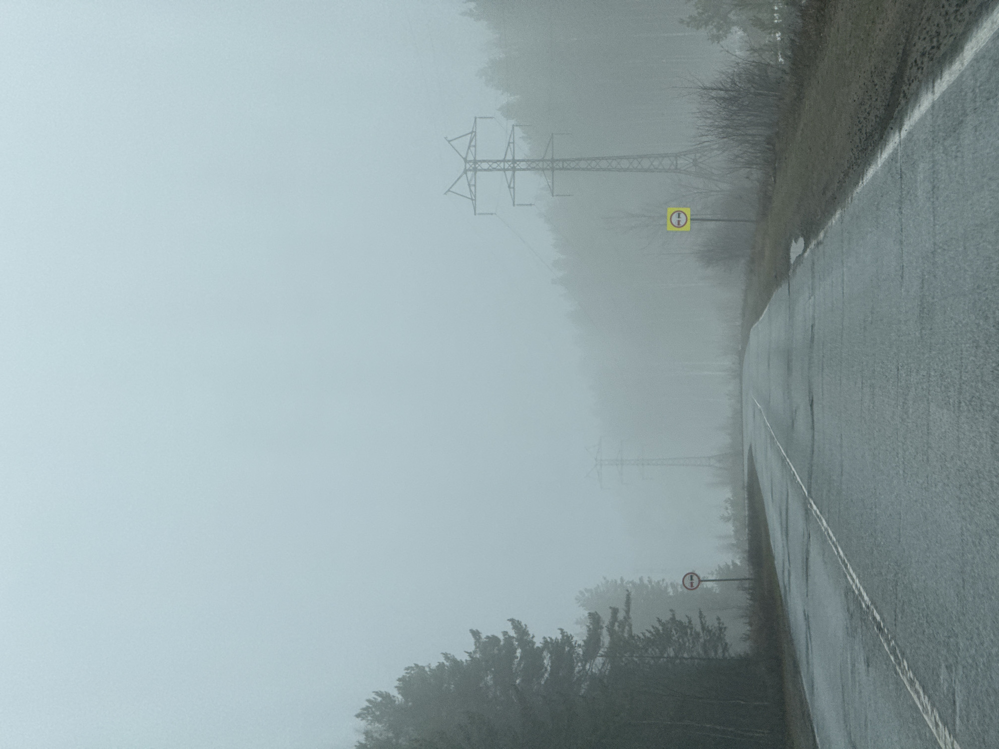 Heavy fog blankets roads and infrastructure in Novyi, Russia