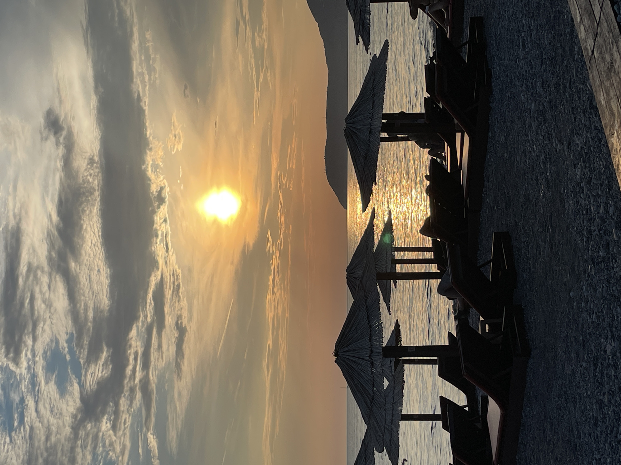 Golden hour on the Adriatic coast in Bar, Montenegro
