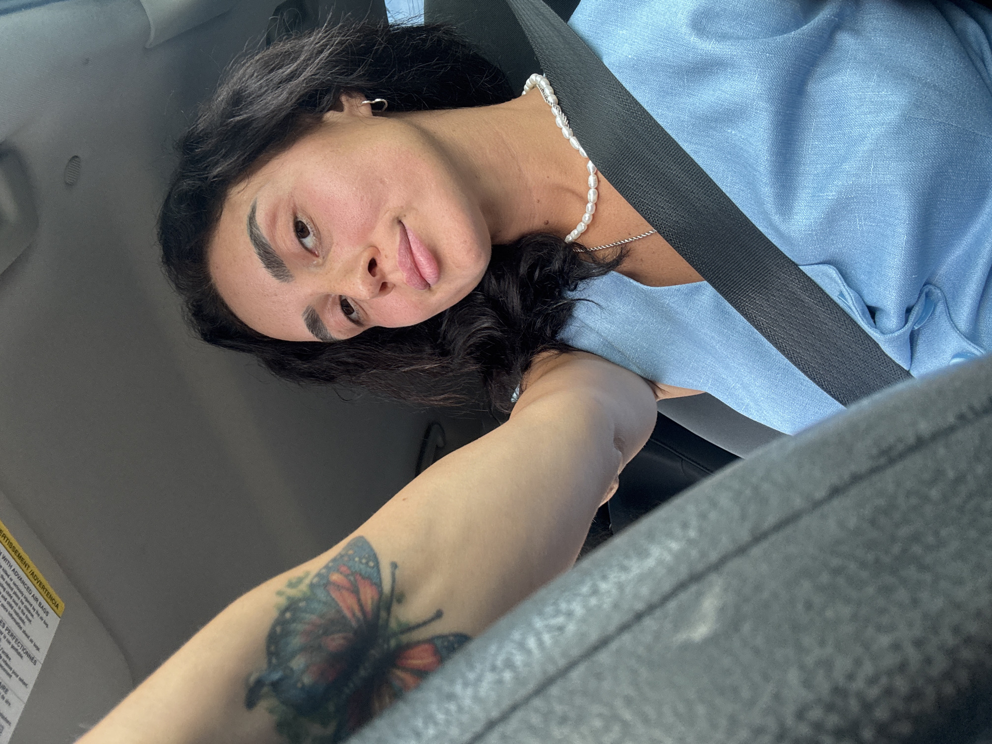 Passenger moment in a Tbilisi car, two angles