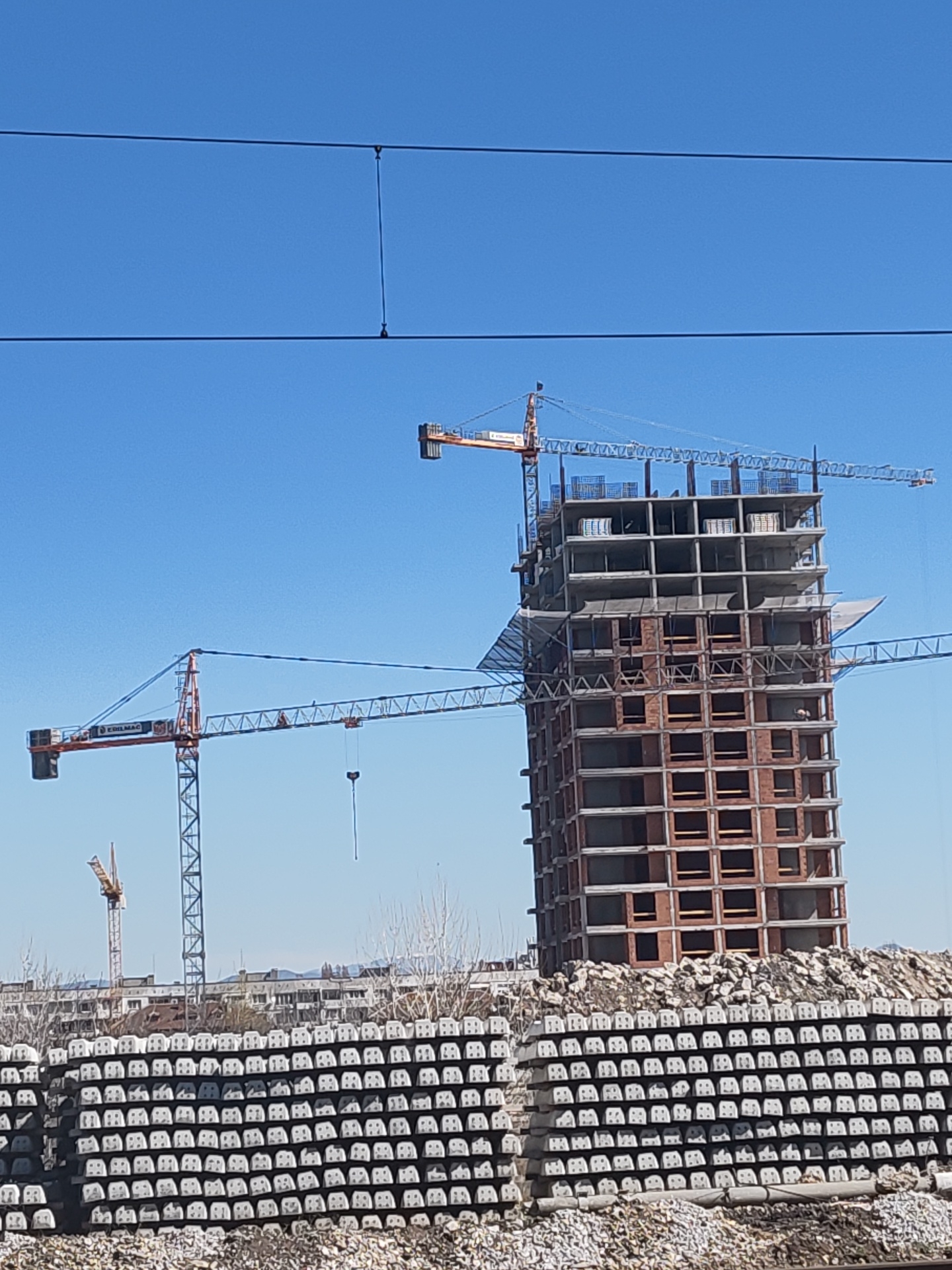 Morning scenes documented across Sofia construction and transit areas