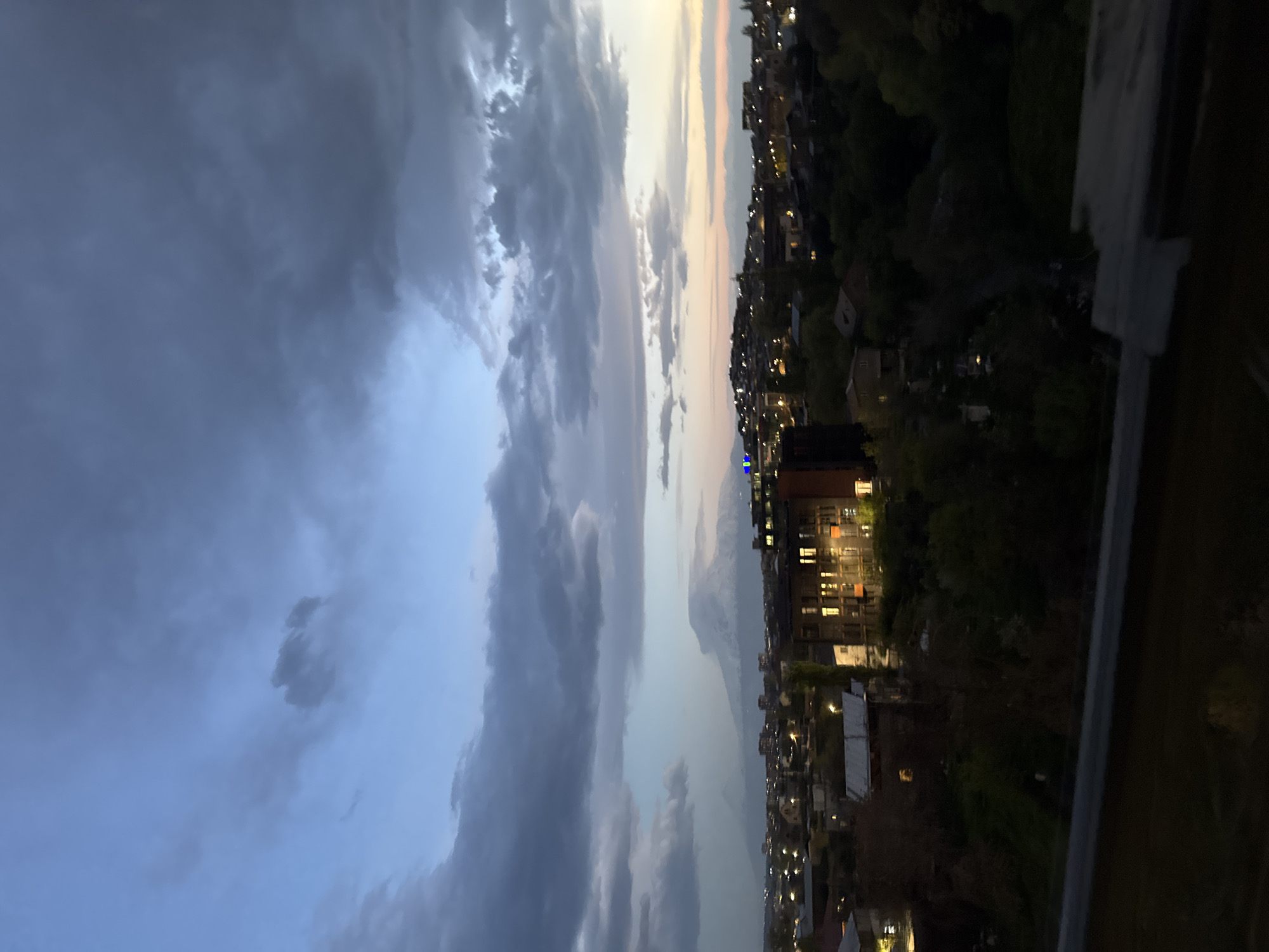 Twilight cityscape observed from elevated view in Yerevan