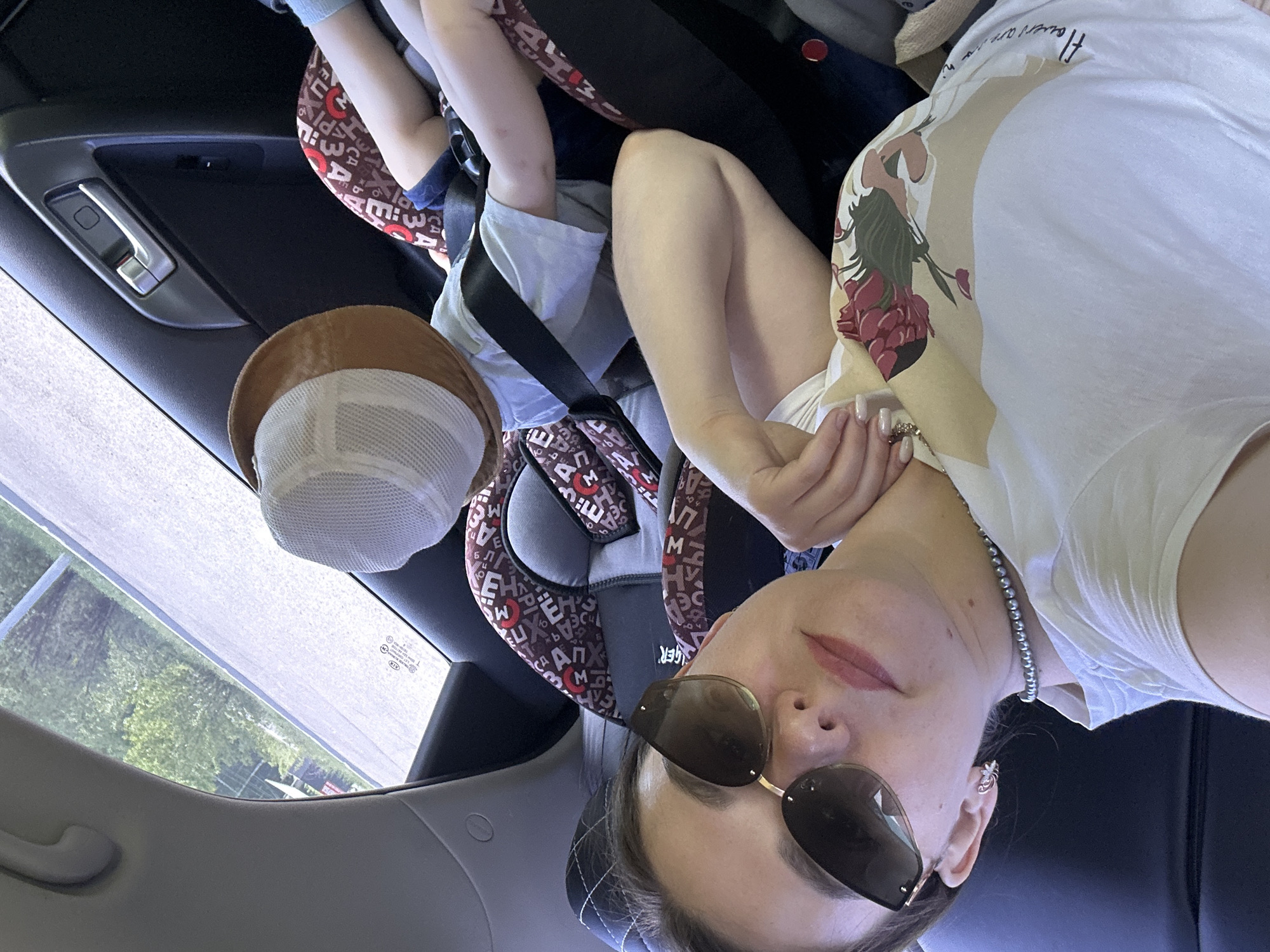 Family car trip documented during morning drive in Chaikovsky