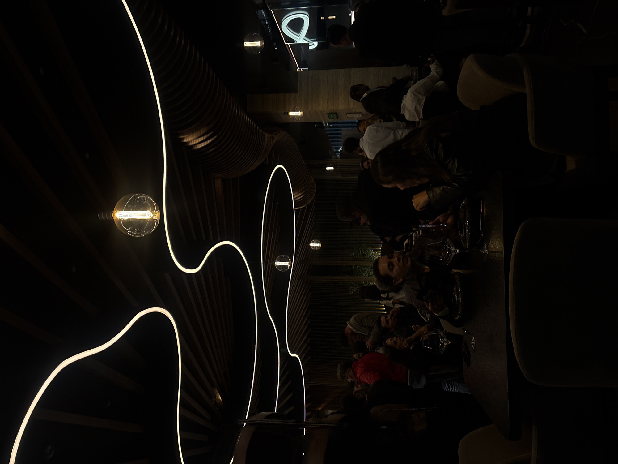 Late night dining scene captured at Mexican restaurant