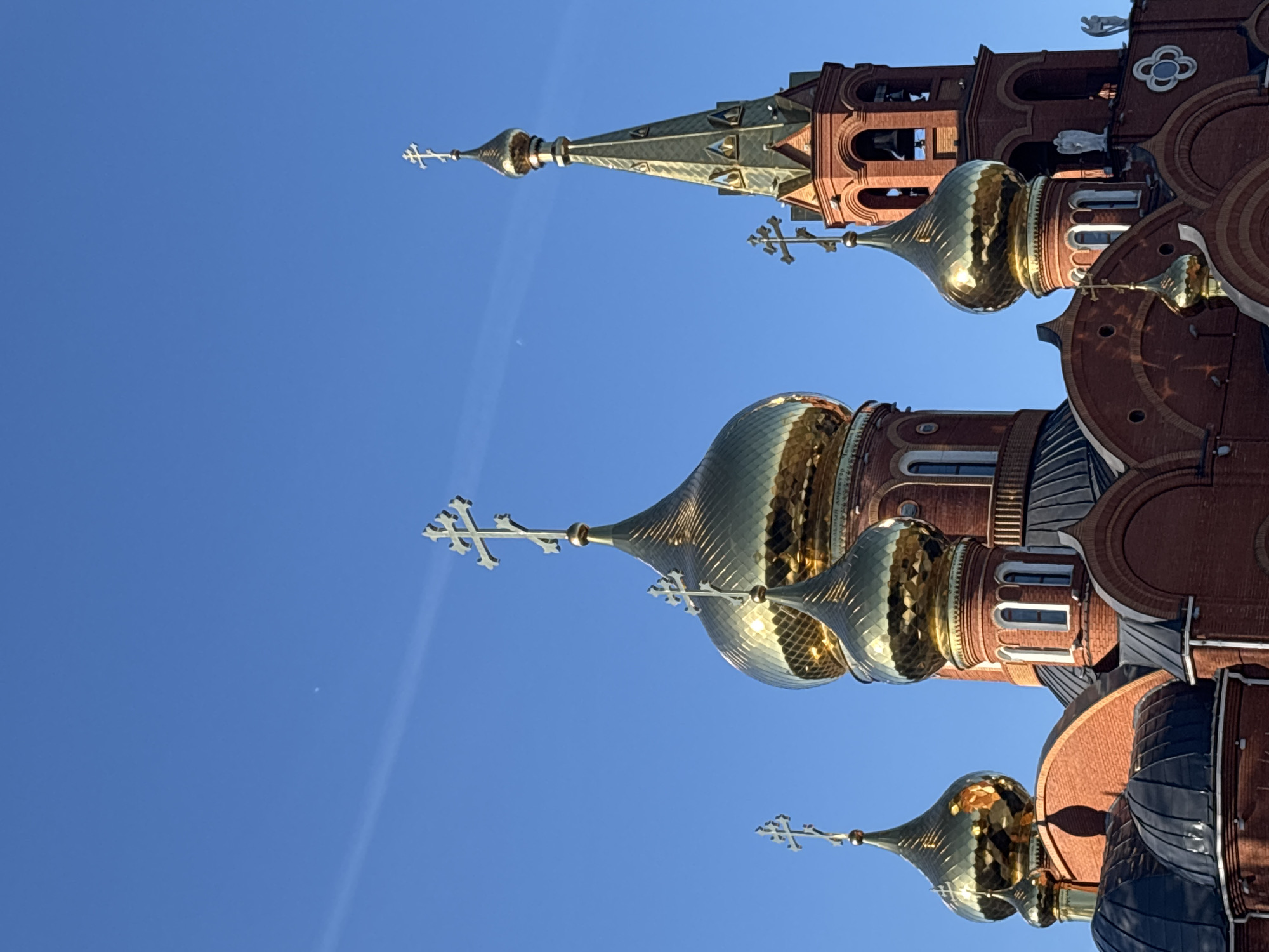 Cathedral domes photographed in Chaikovsky, Russia
