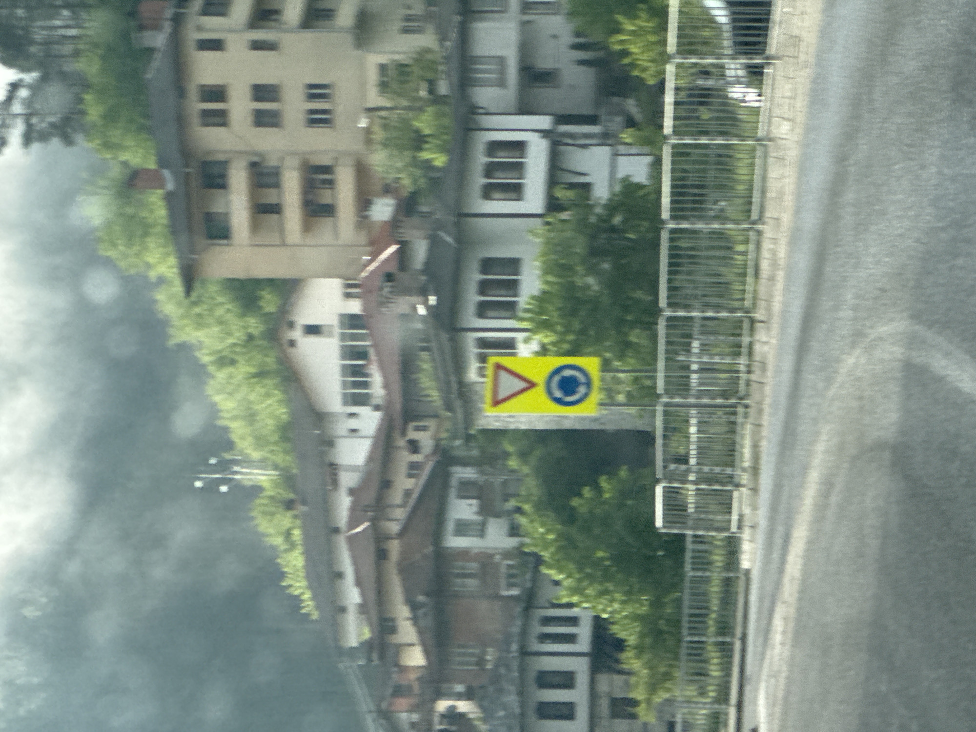 Morning drive through wet streets in Smolyan, Bulgaria
