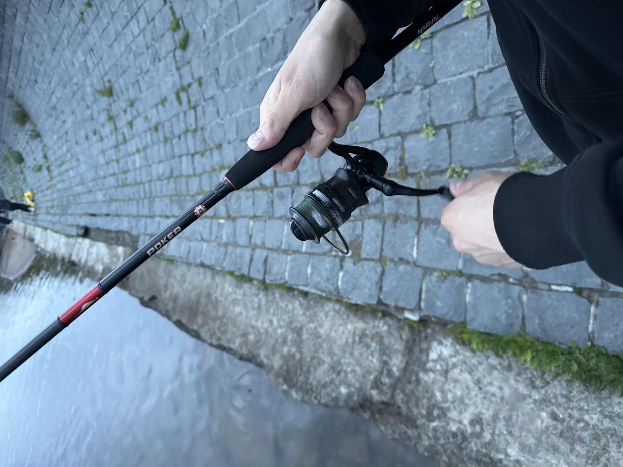 Evening fishing session on Saint Petersburg embankment