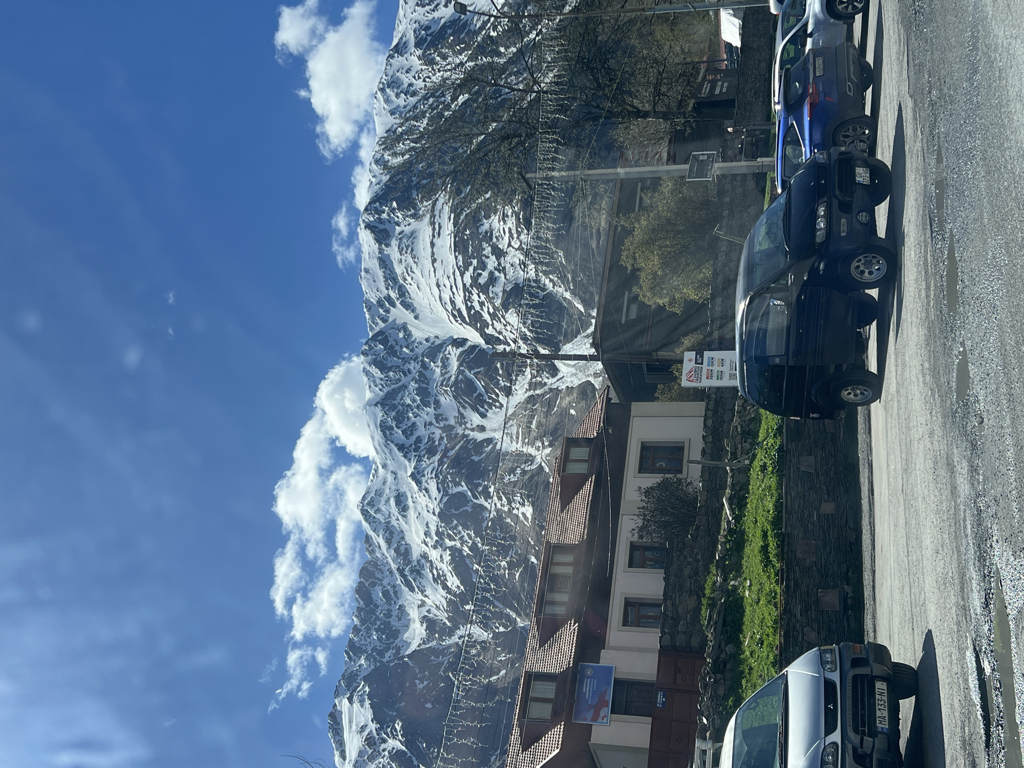 Mountain vista photographed in Stepantsminda, Georgia