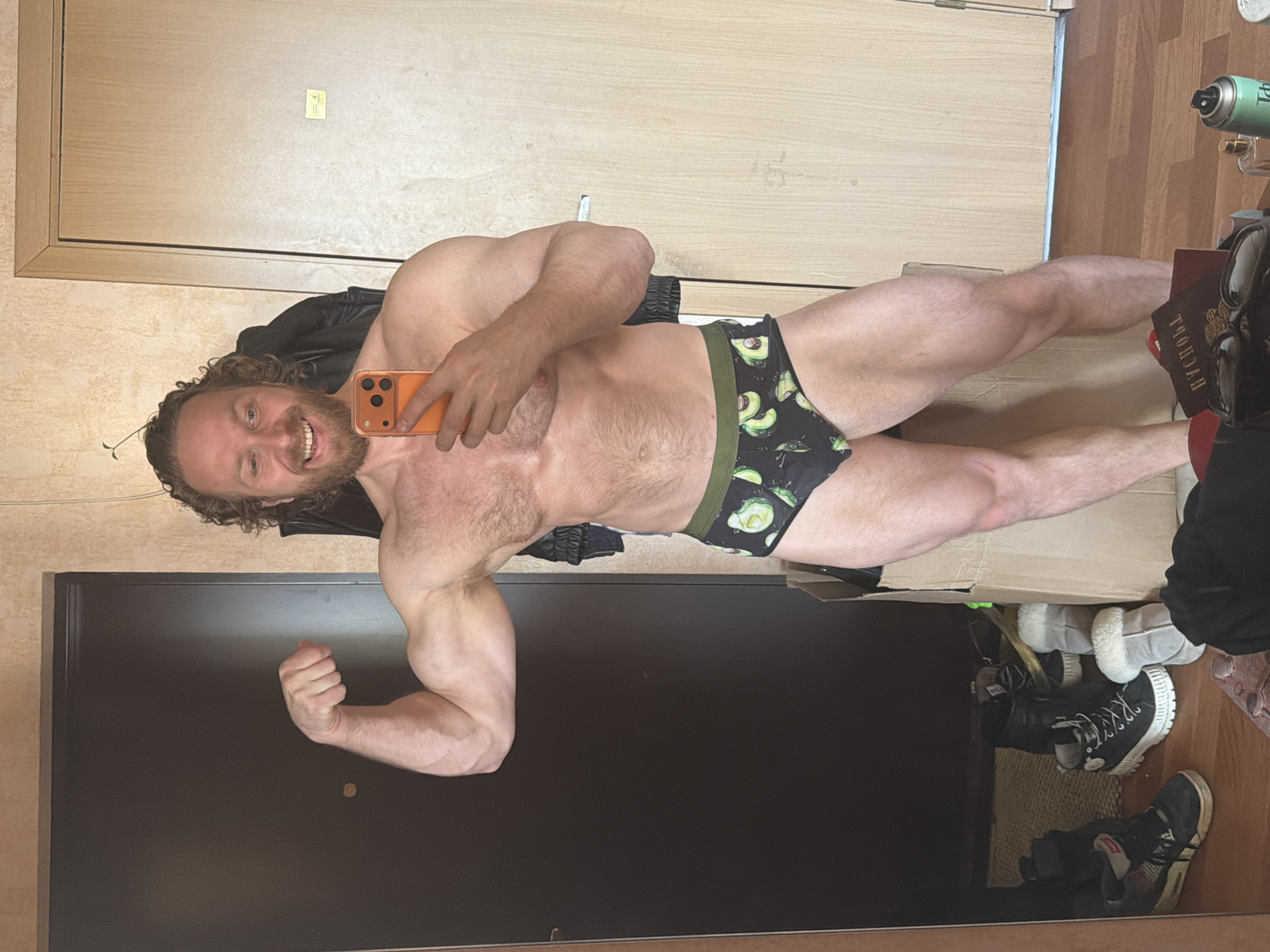Man's morning beauty routine documented with Chihuahua in Saint Petersburg