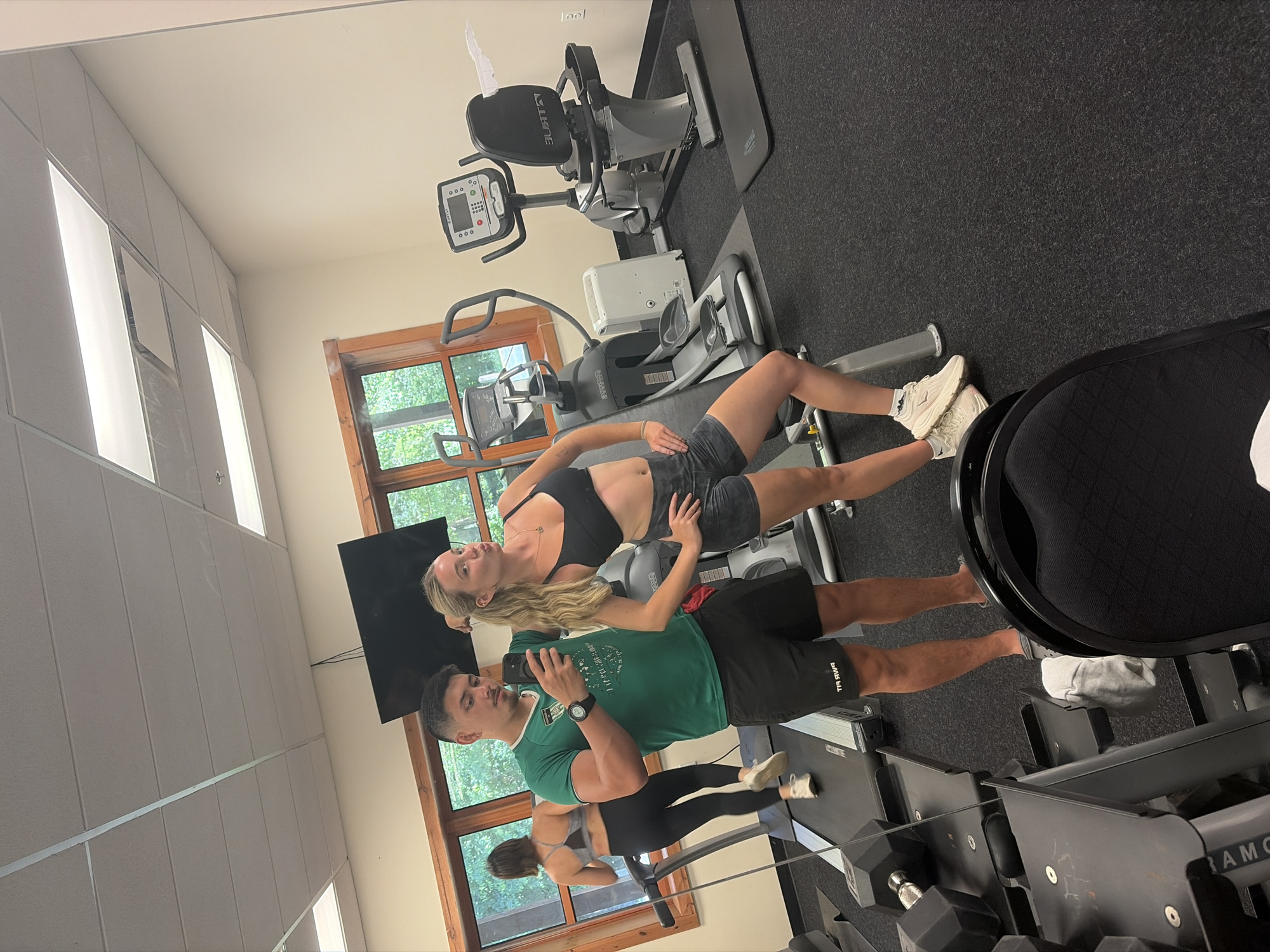 Gym session with selfies and phone breaks in Washington Township