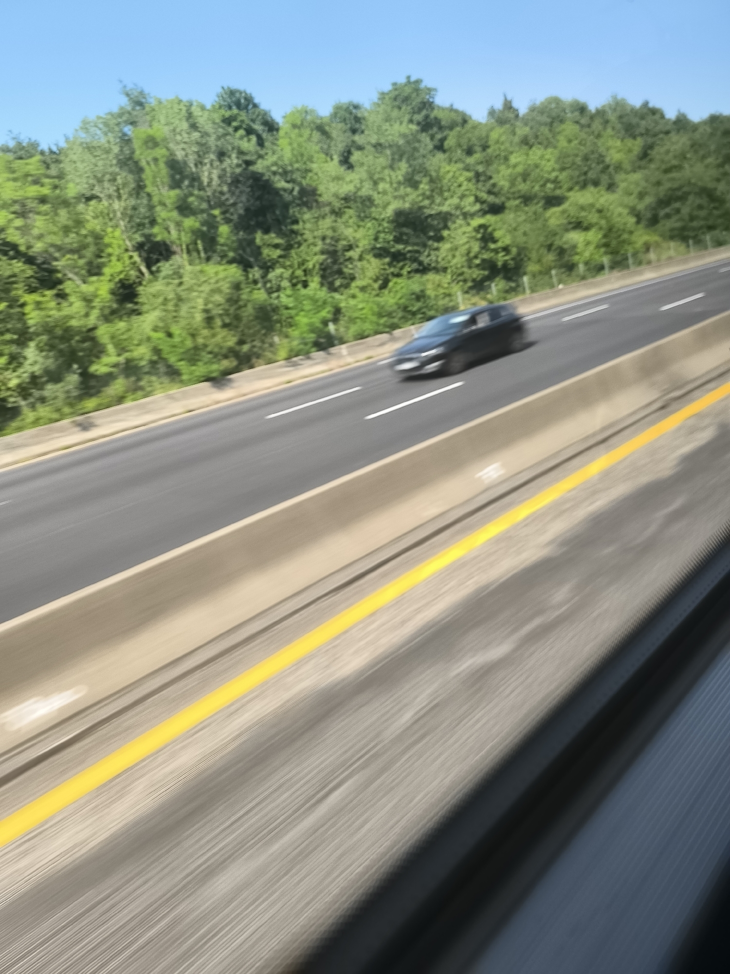 Regular traffic flow observed on highway near L'Horme, France