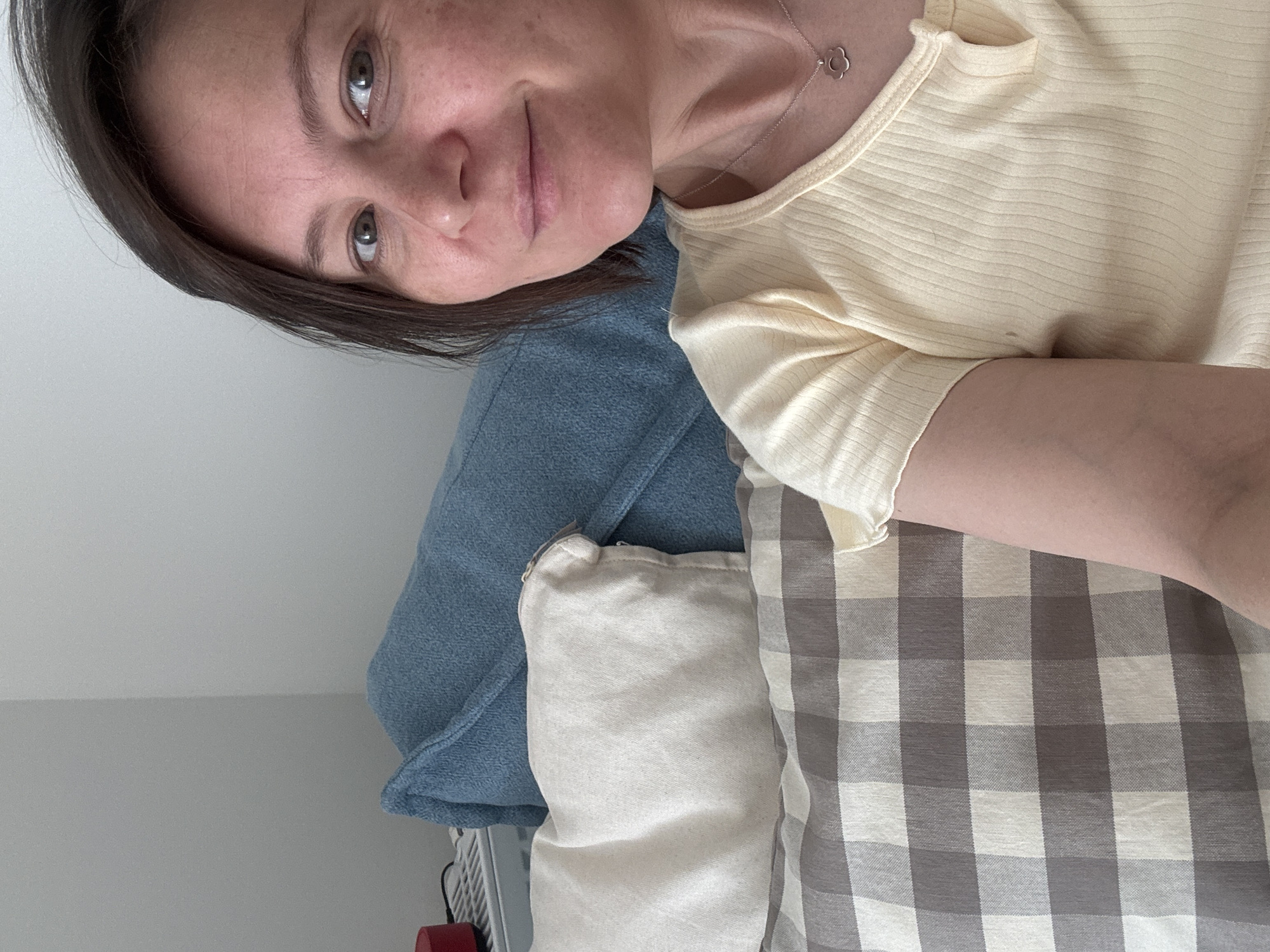 Woman photographed in casual portraits in Izhevsk home