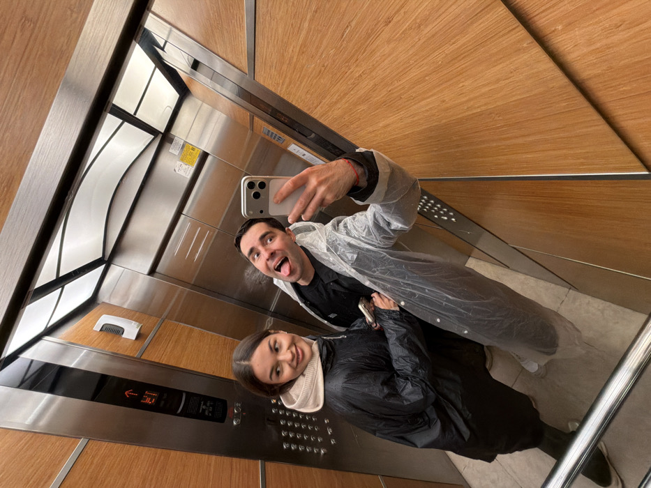 Couple Takes Playful Rainy Night Selfies in Ramat Gan