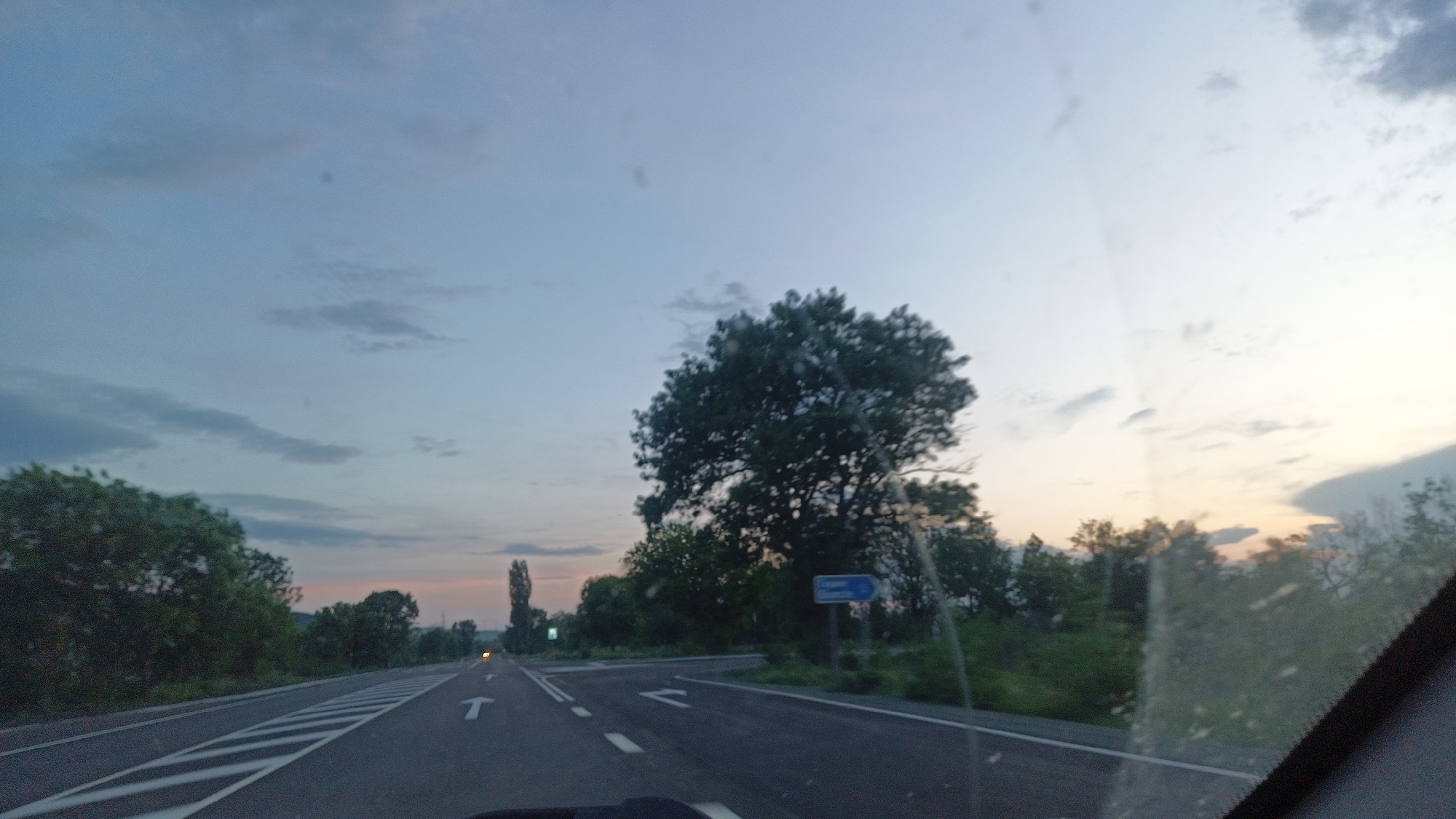 Driver documents road view approaching Glumche, Bulgaria intersection