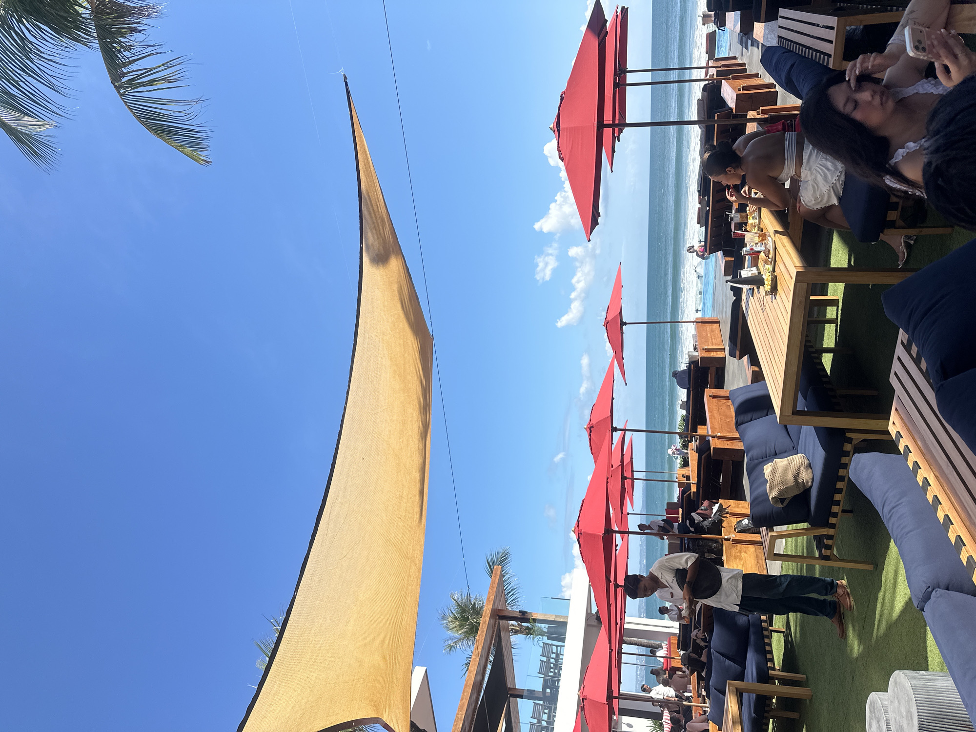 Morning scenes from beachside bar in Kuta, Indonesia