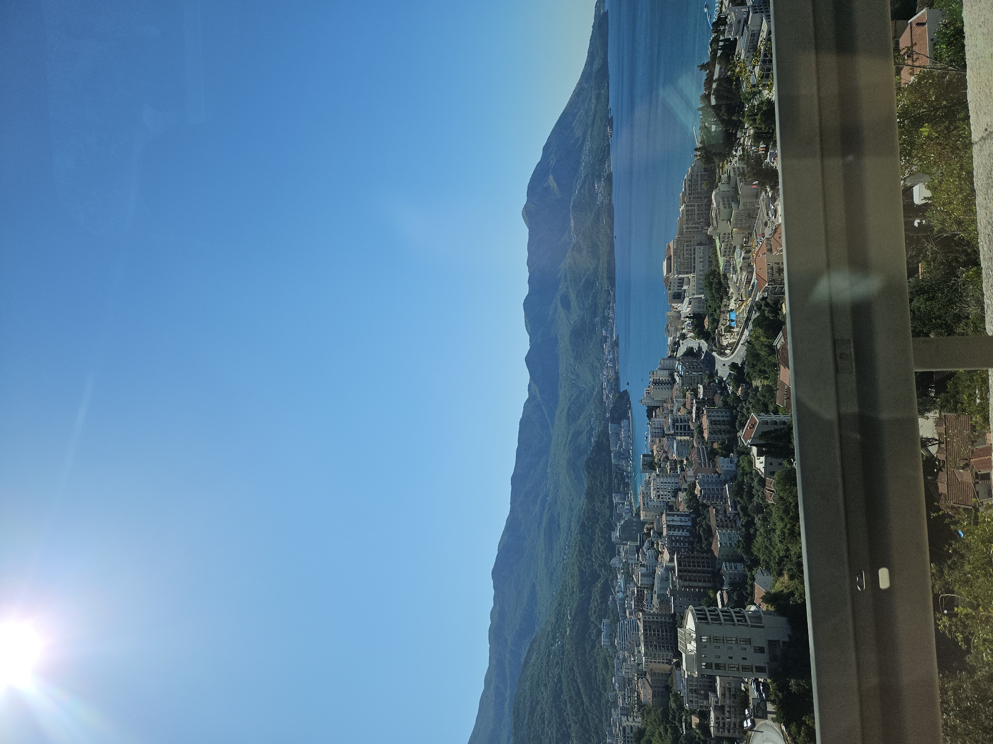 Sunny morning views over a Montenegrin coastal bay