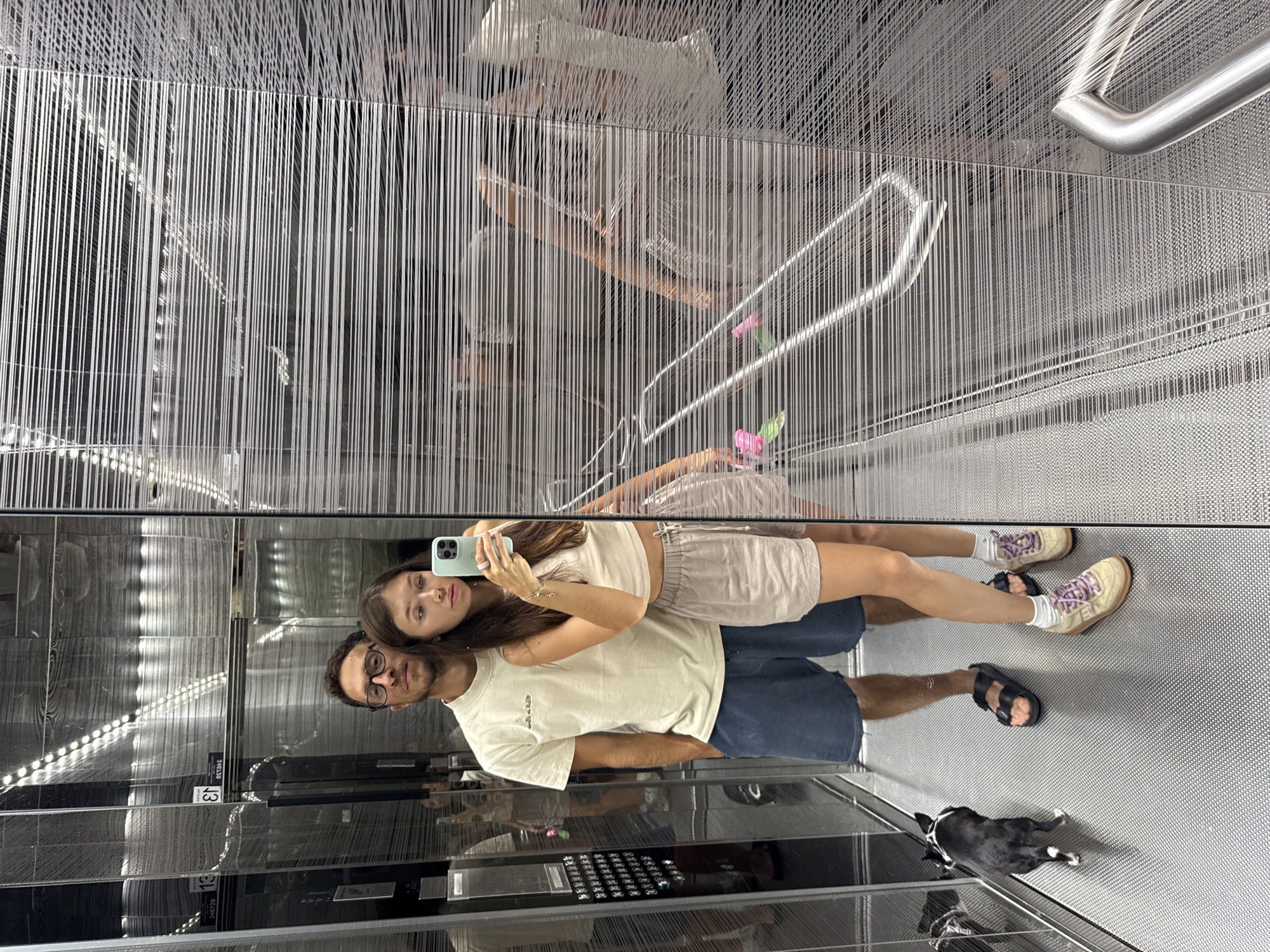 Mirror selfie moment inside a Tel Aviv elevator