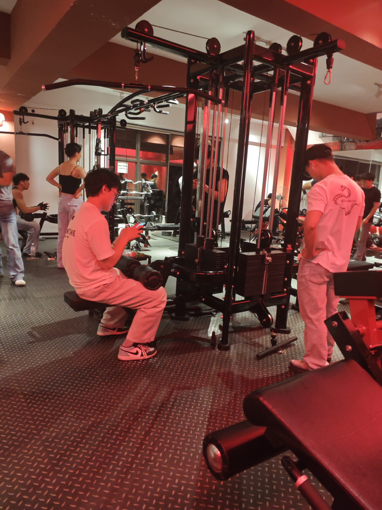 Gym Activity Under Red Lighting Documented in Chongqing High-tech Zone
