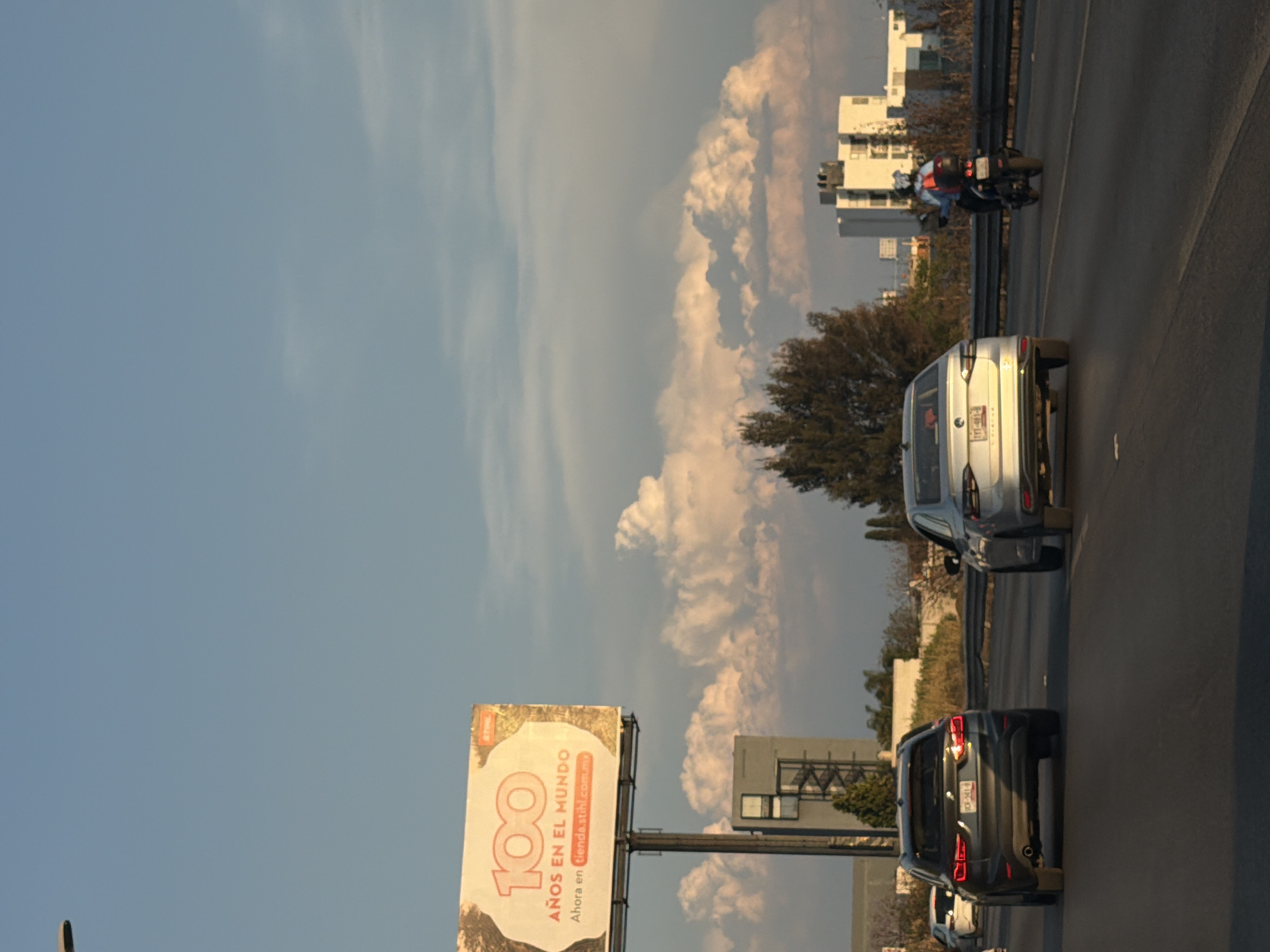 Regular traffic observed on highway in Tlaxcalancingo, Mexico