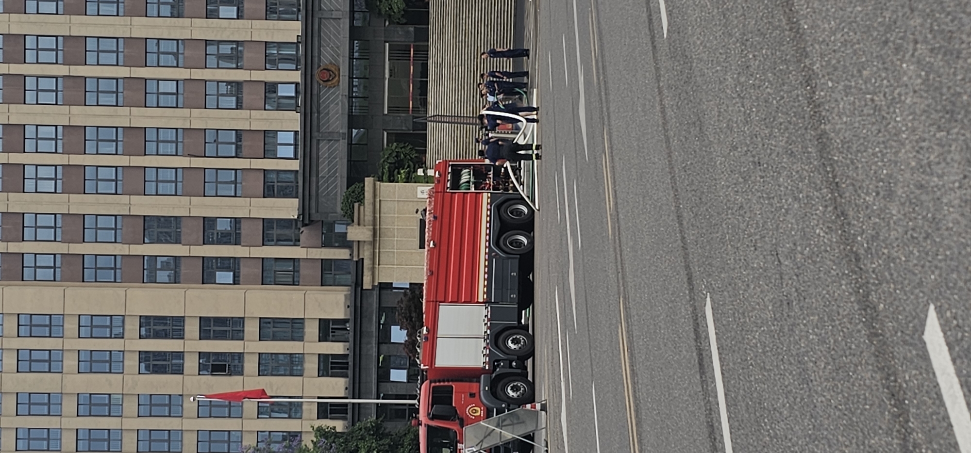 Fire department operation underway in Jiulongpo District, China