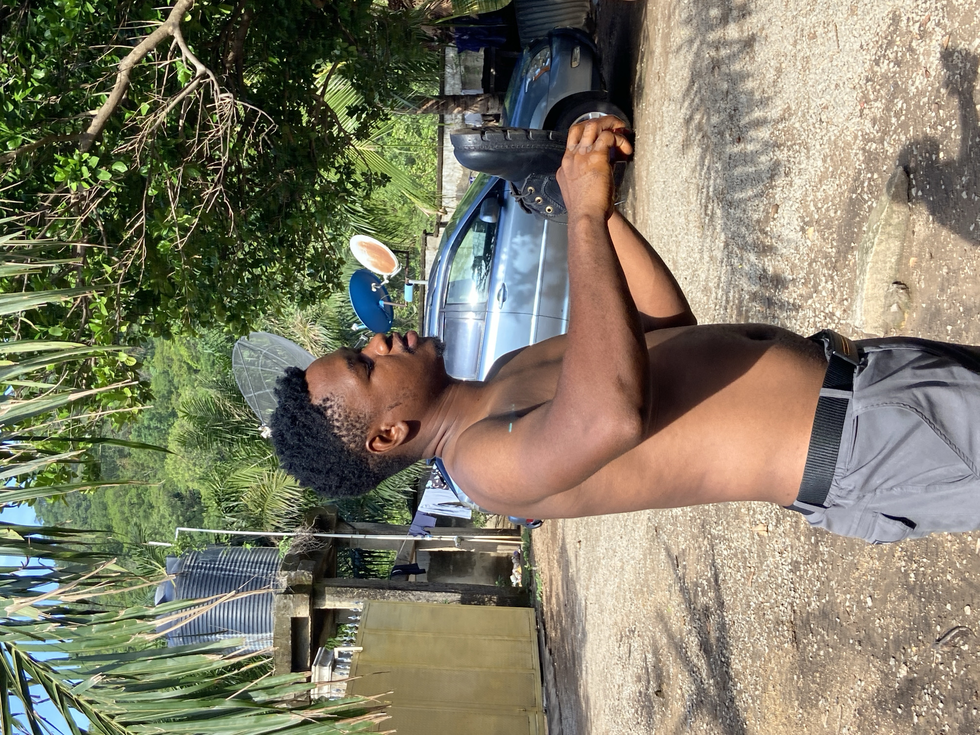 Morning moments captured in Mararaba, Nigeria residential compound