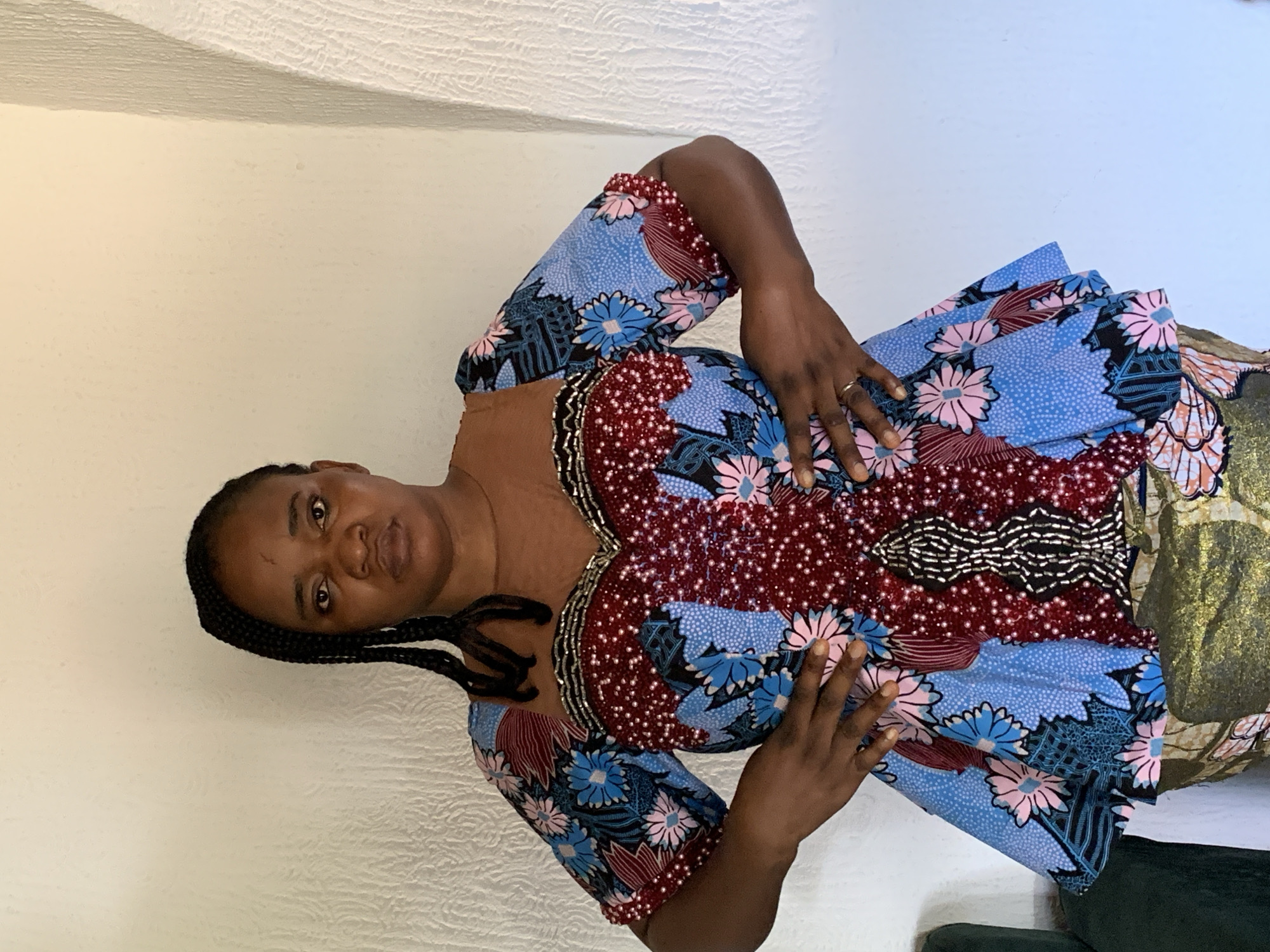 Styled portraits in a beaded floral dress, Barakin Akawo