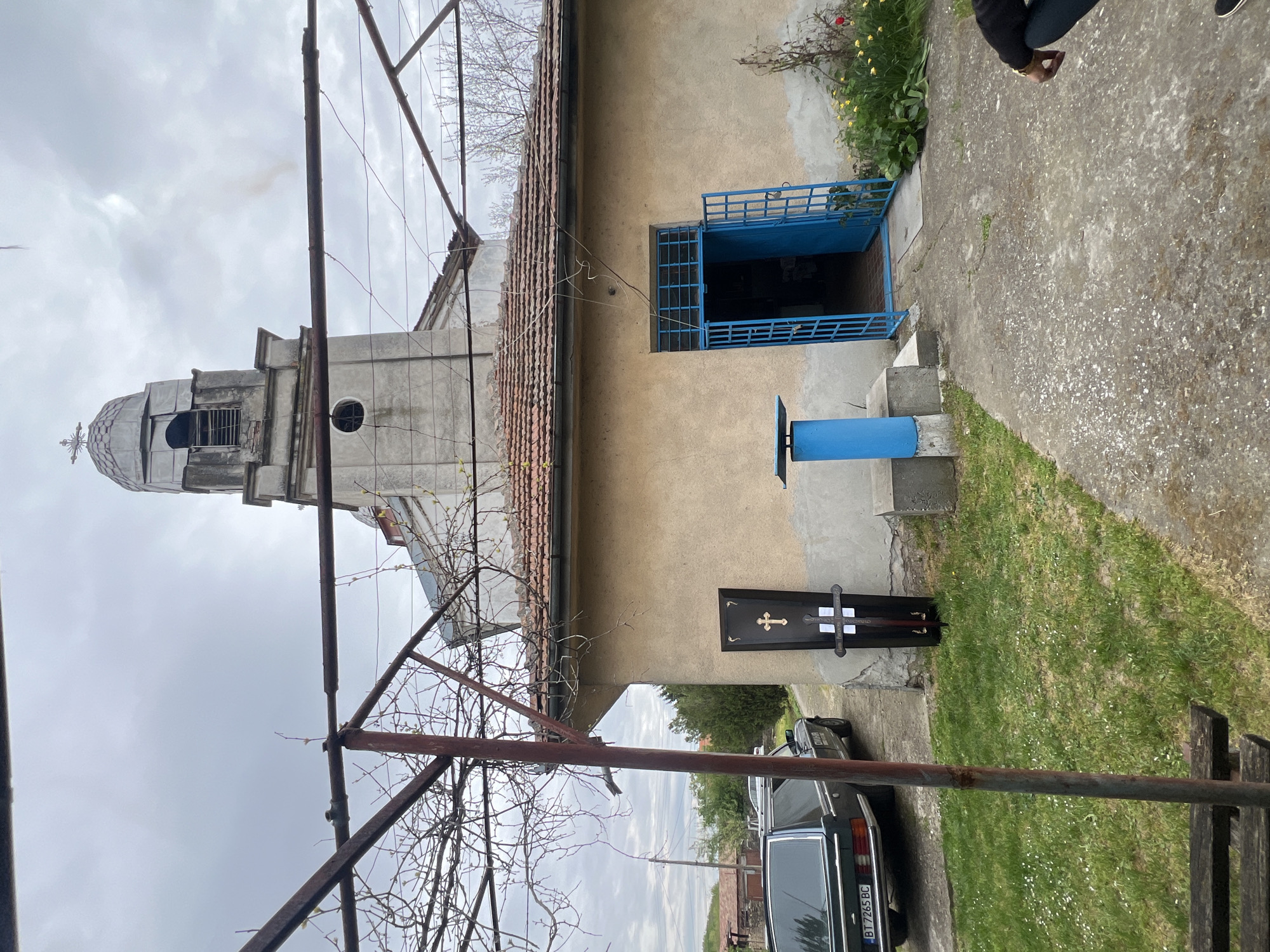 Church exterior documented in Parvomaitsi, Bulgaria under overcast skies