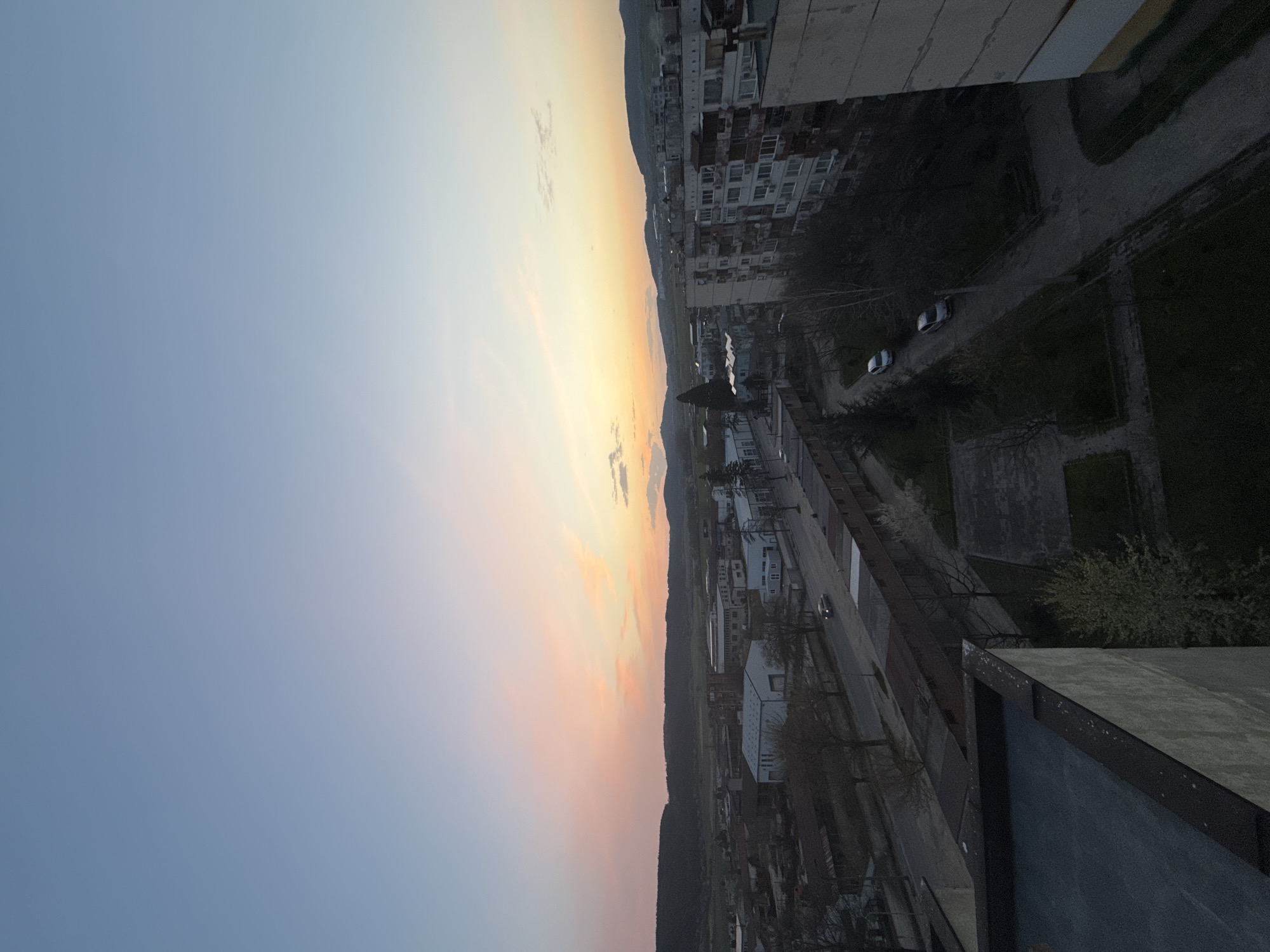 Sunset observed from vantage point in Panagyurishte, Bulgaria