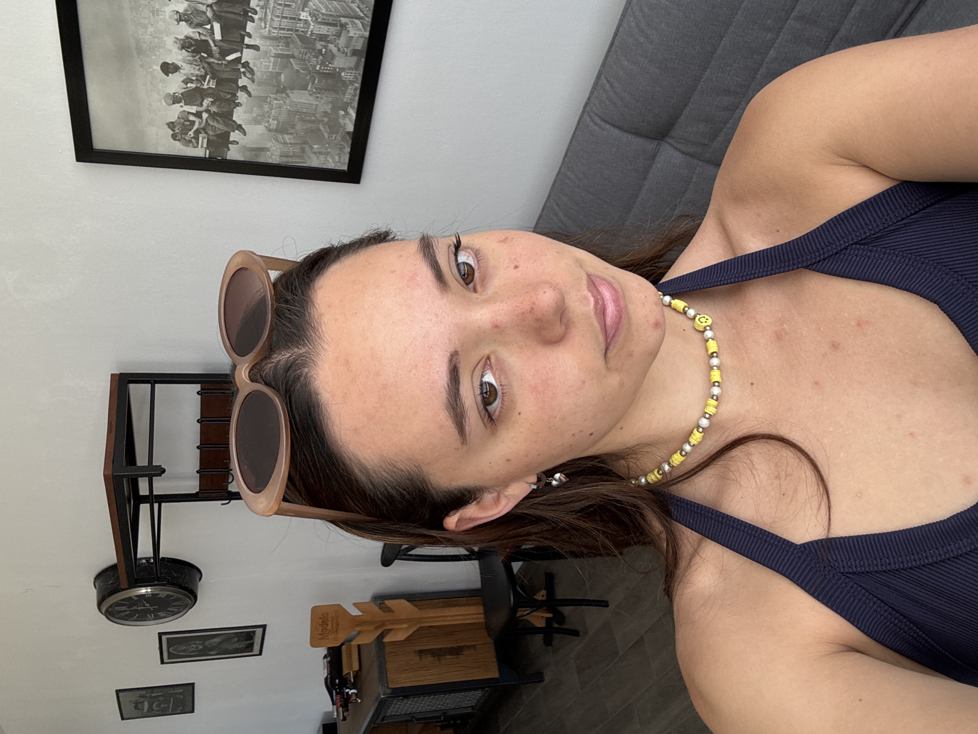 Woman takes selfies indoors and in car, Mexico