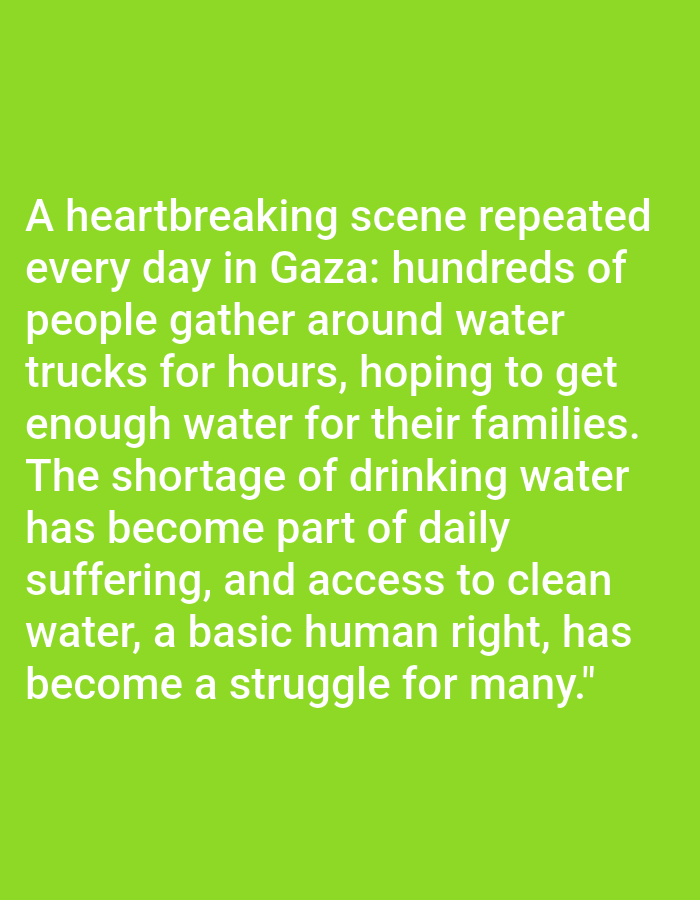 Water distribution draws crowds amid destruction in Khan Yunis