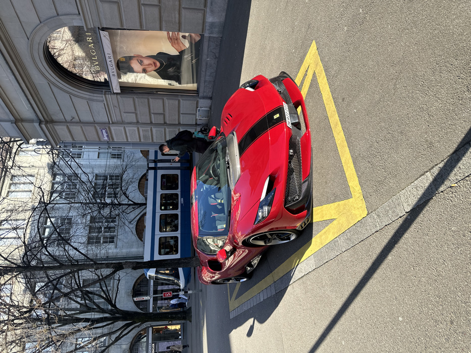Luxury supercars spotted parked across central Zurich streets