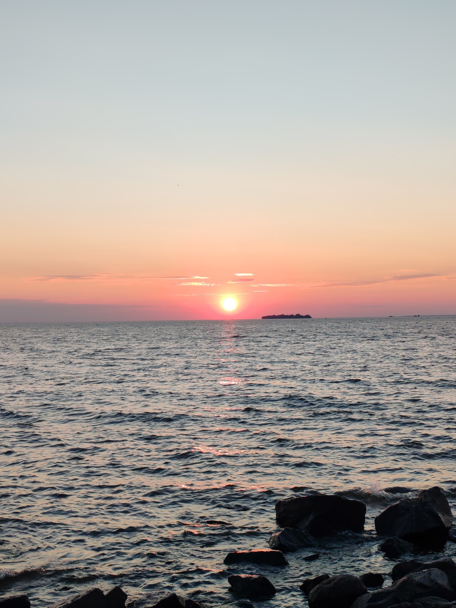 Sunset on the Gulf of Finland shore, Saint Petersburg
