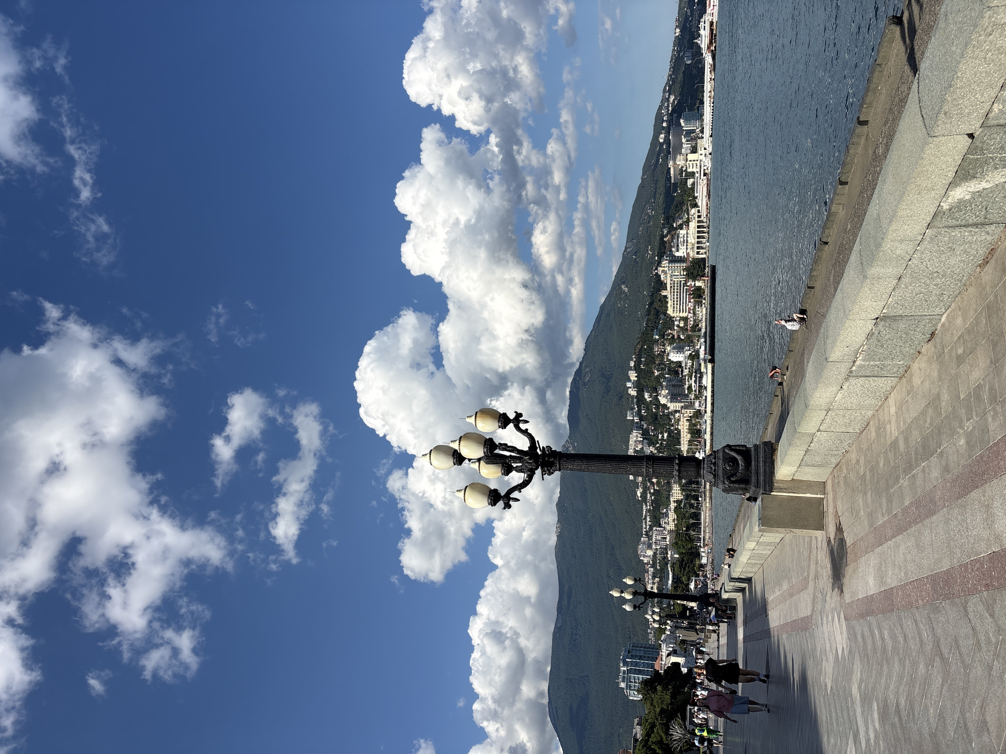 Yalta's seafront promenade on a clear summer afternoon