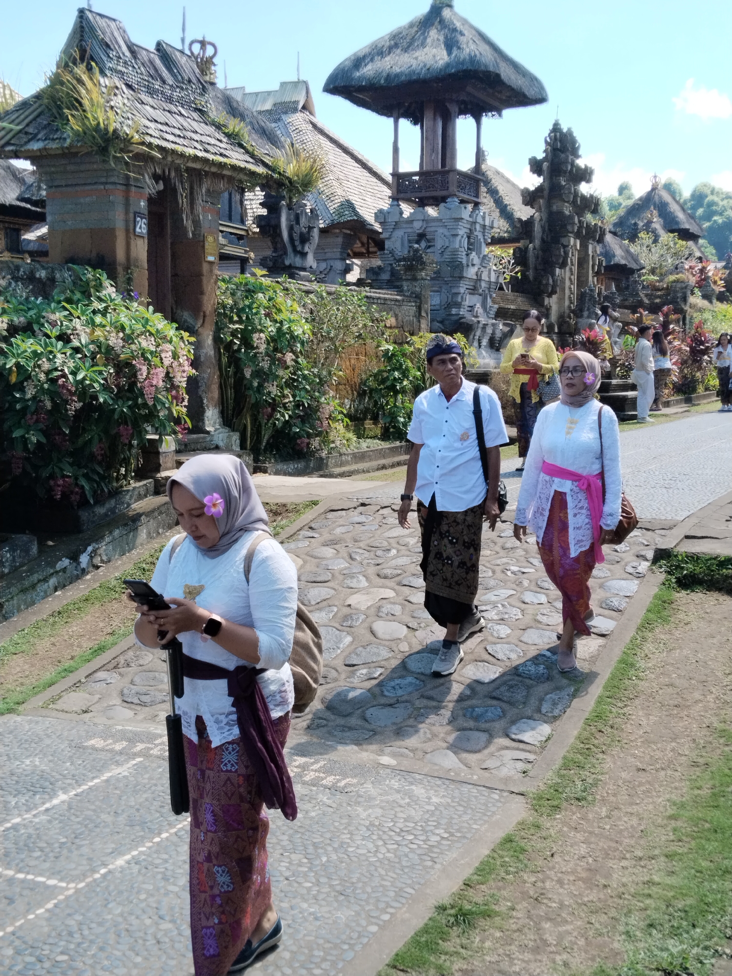Exploring Penglipuran Village's temples and traditional streets in Bangli