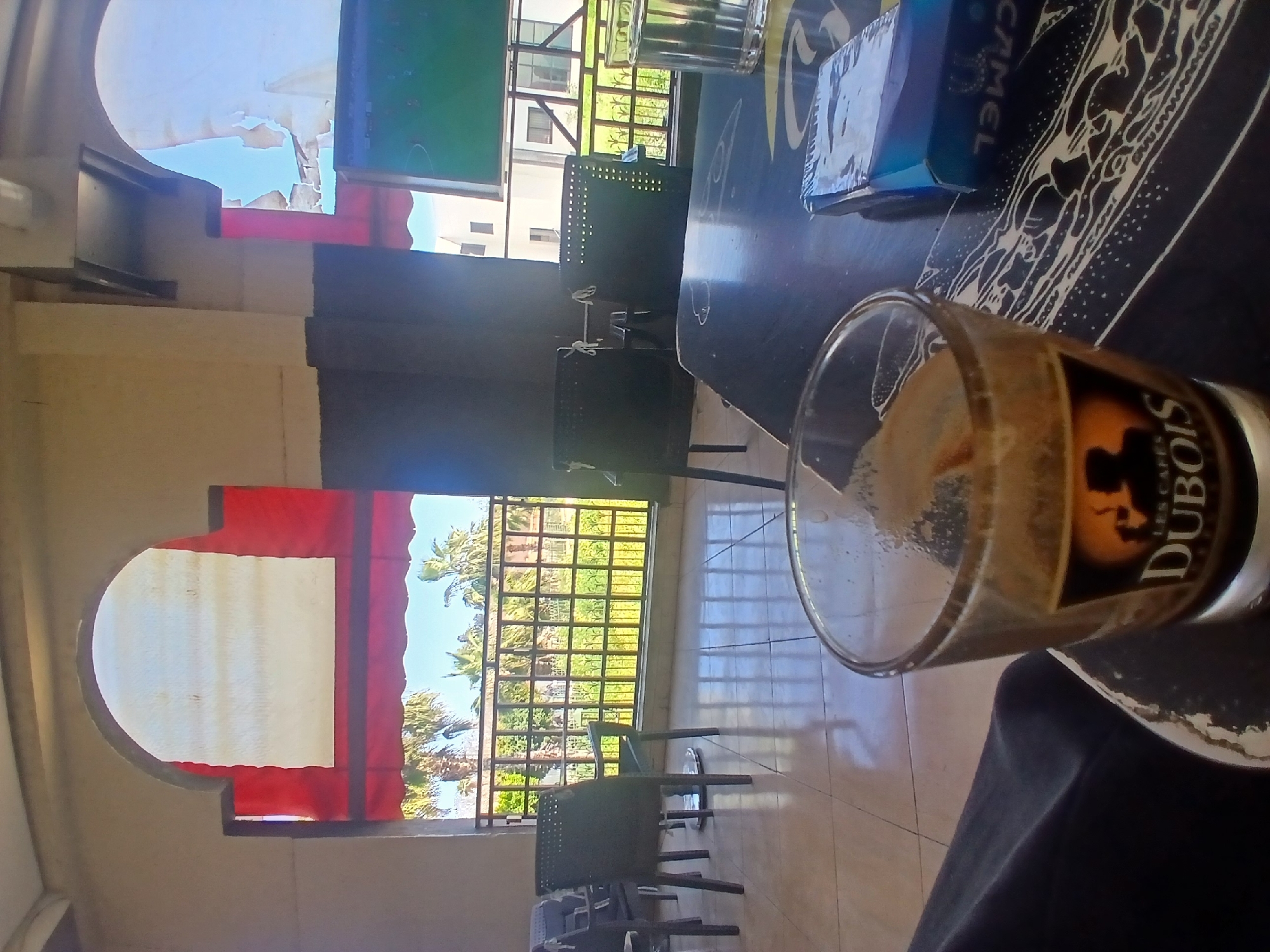Coffee break scene captured at Meknes cafe