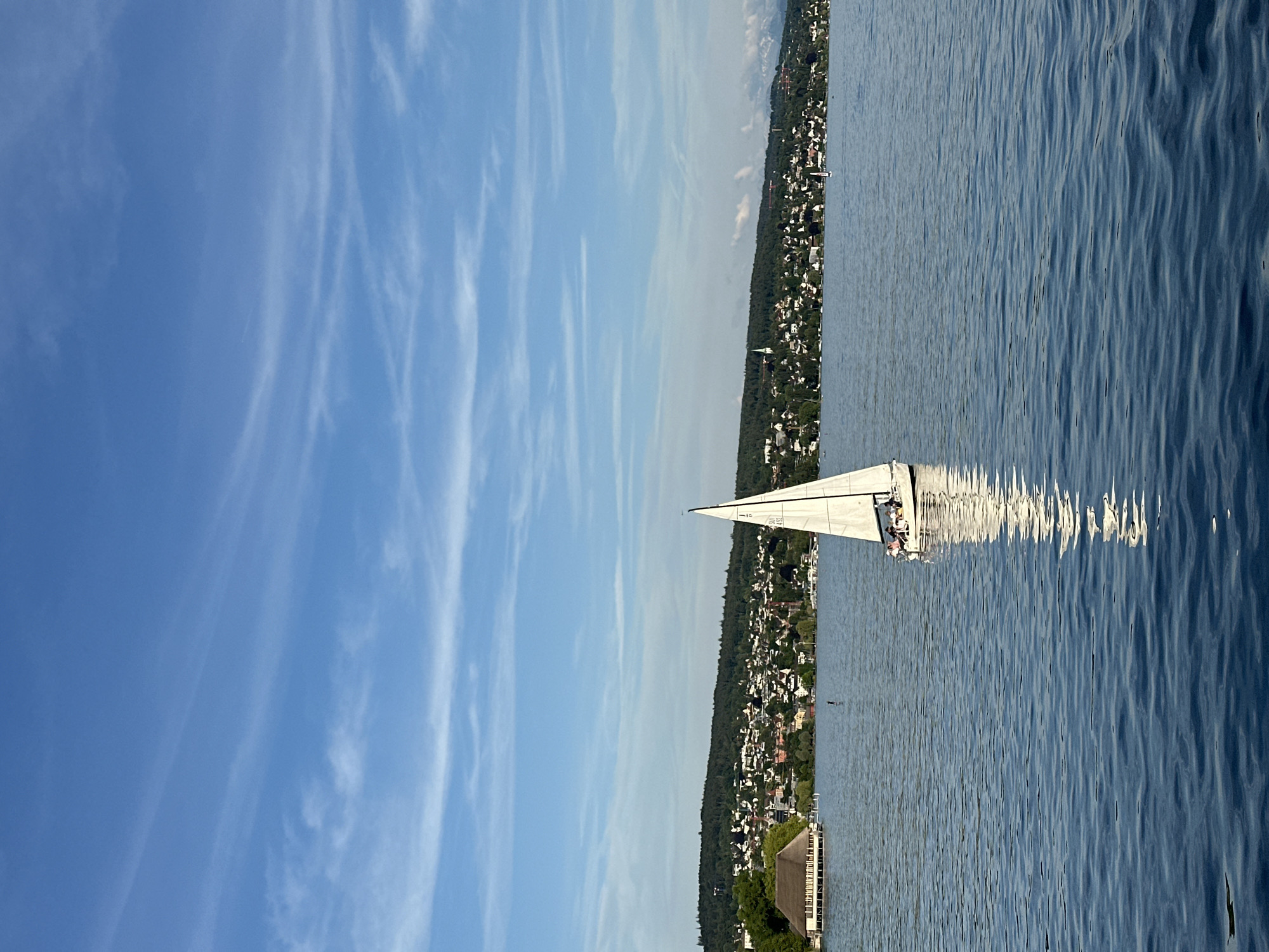 Peaceful sailing scene captured on Lake Zurich