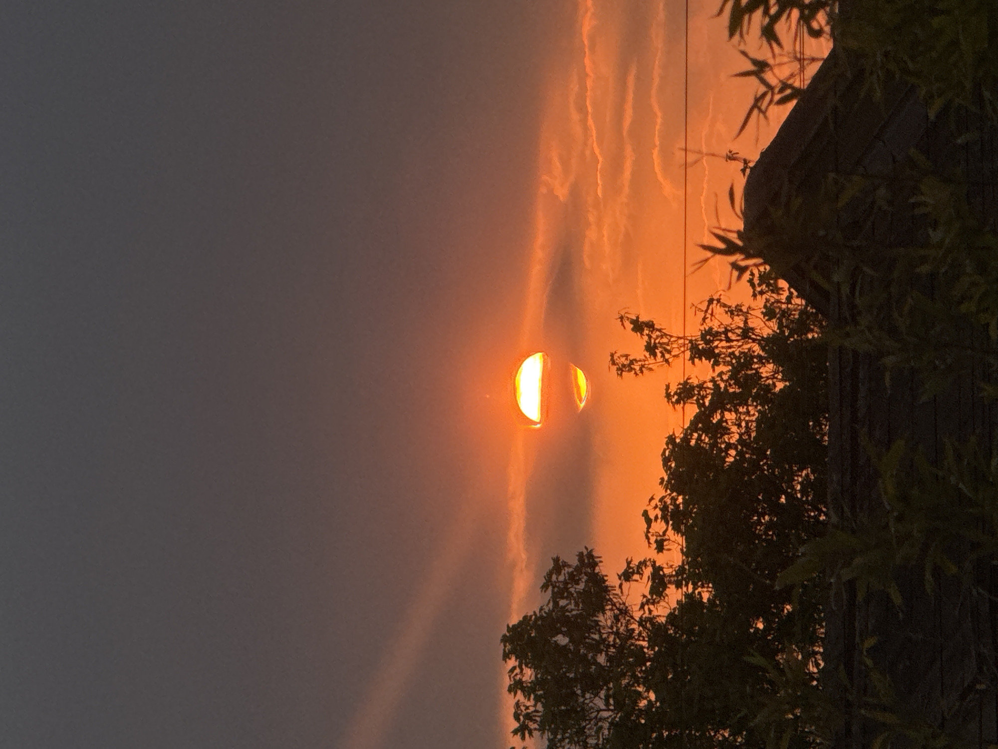Dramatic sunset with light-shadow contrast observed in London