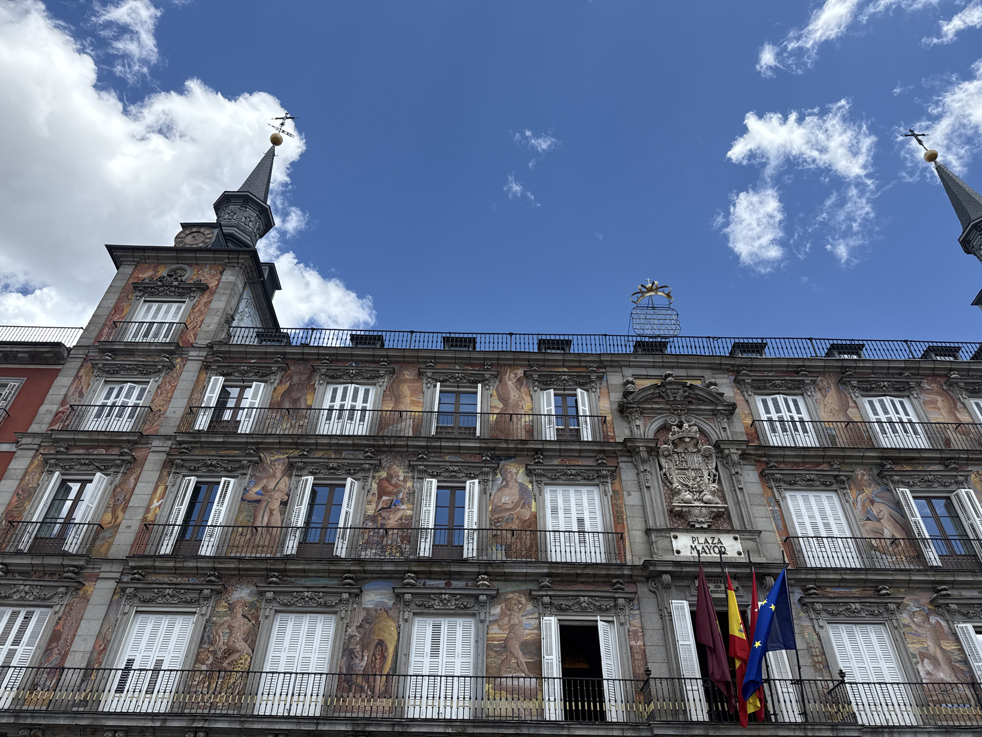 Historic Plaza Mayor building facade documented in Madrid