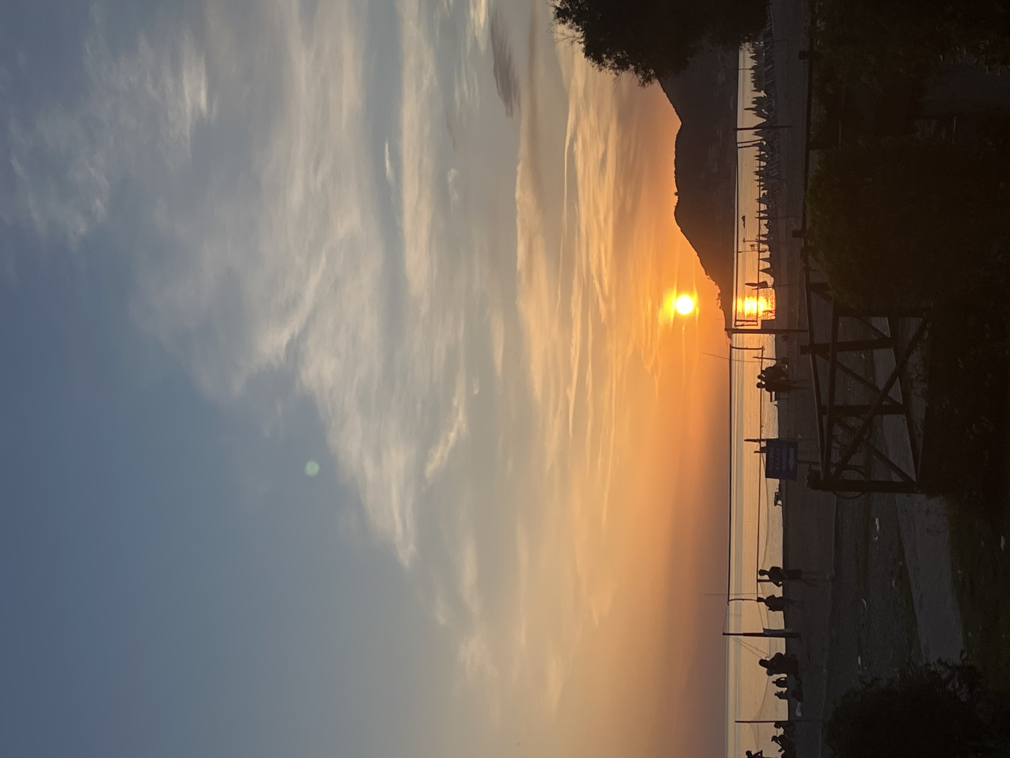 Sunset documented over Mediterranean coast in Alanya, Turkey
