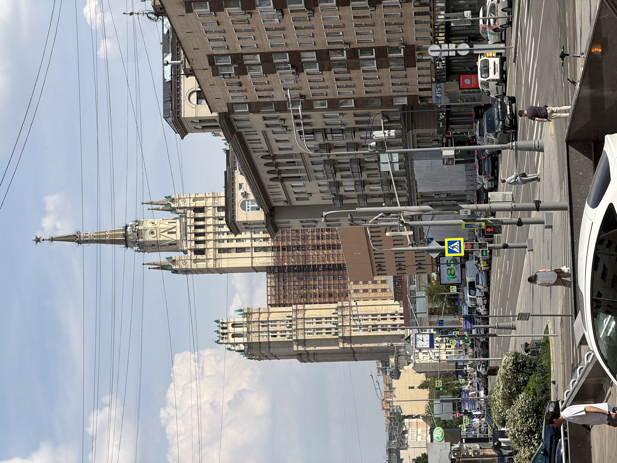 Moscow's Stalinist Seven Sisters skyscraper documented in street scene