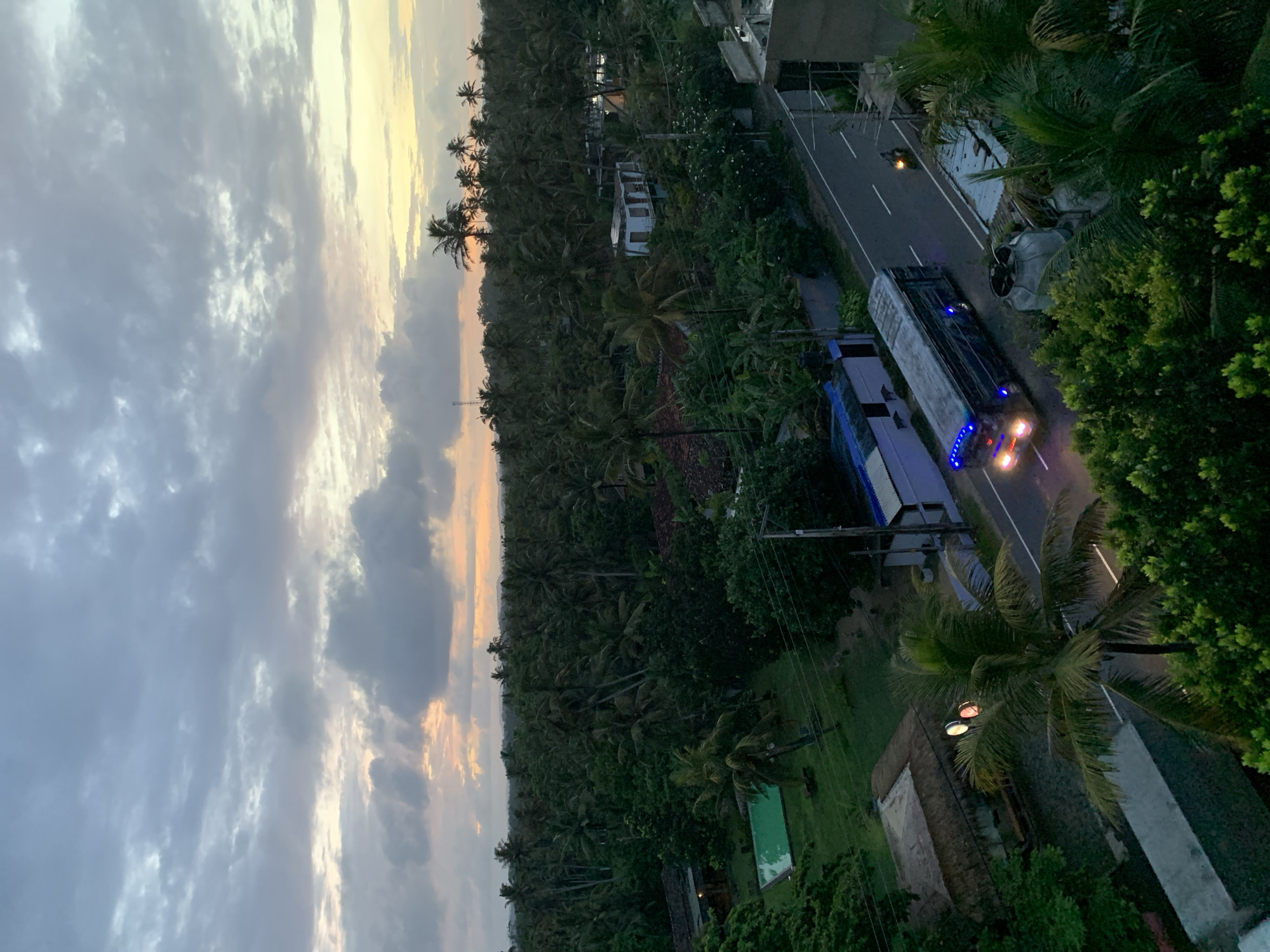 Sunset observed across tropical Kabalana, Sri Lanka coastline