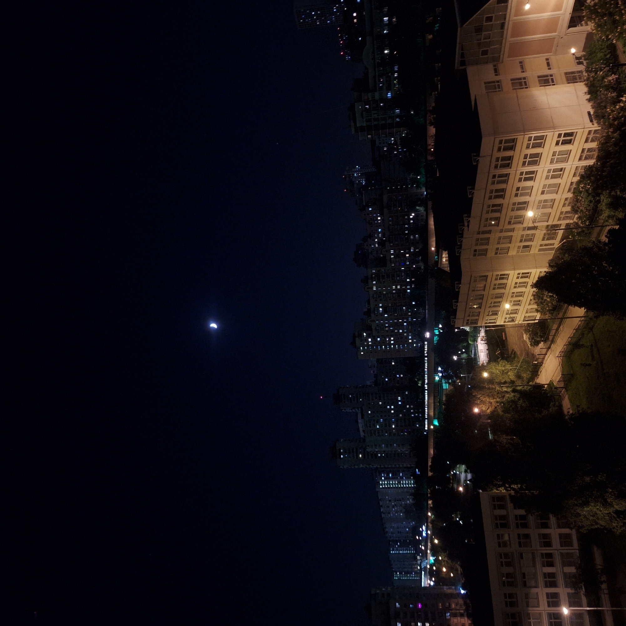 Moscow residential district observed during evening hours