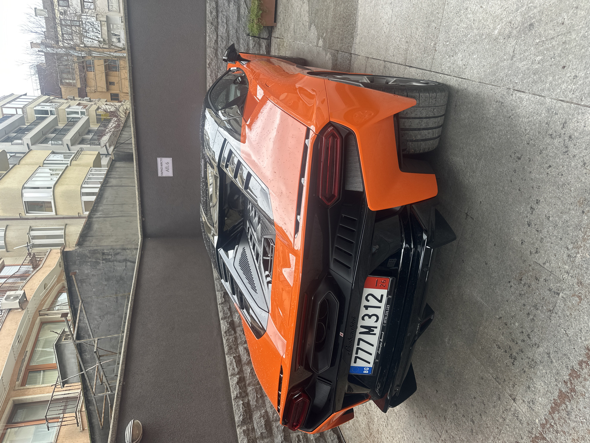 Orange Lamborghini spotted parked in downtown Varna, Bulgaria