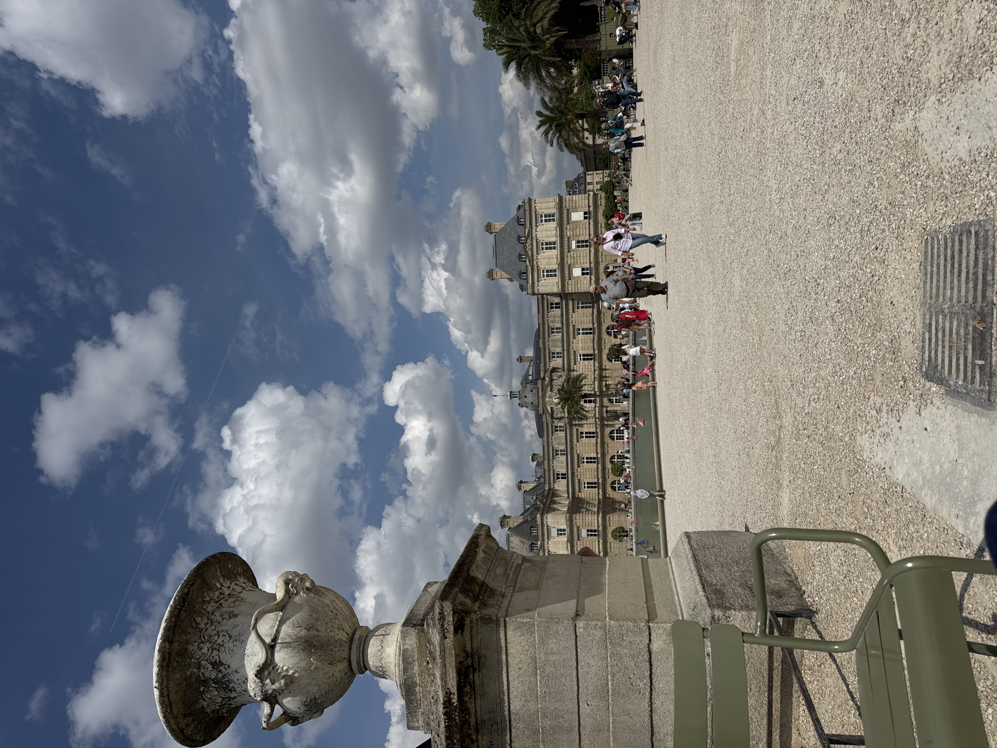 Stone vase documented at Luxembourg Gardens in Paris