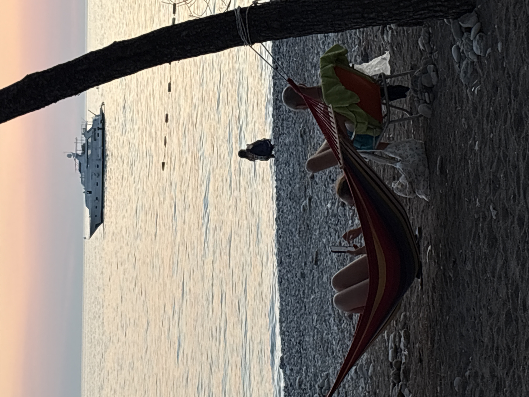 Bar, Montenegro at golden hour — beach, vendors, calm water
