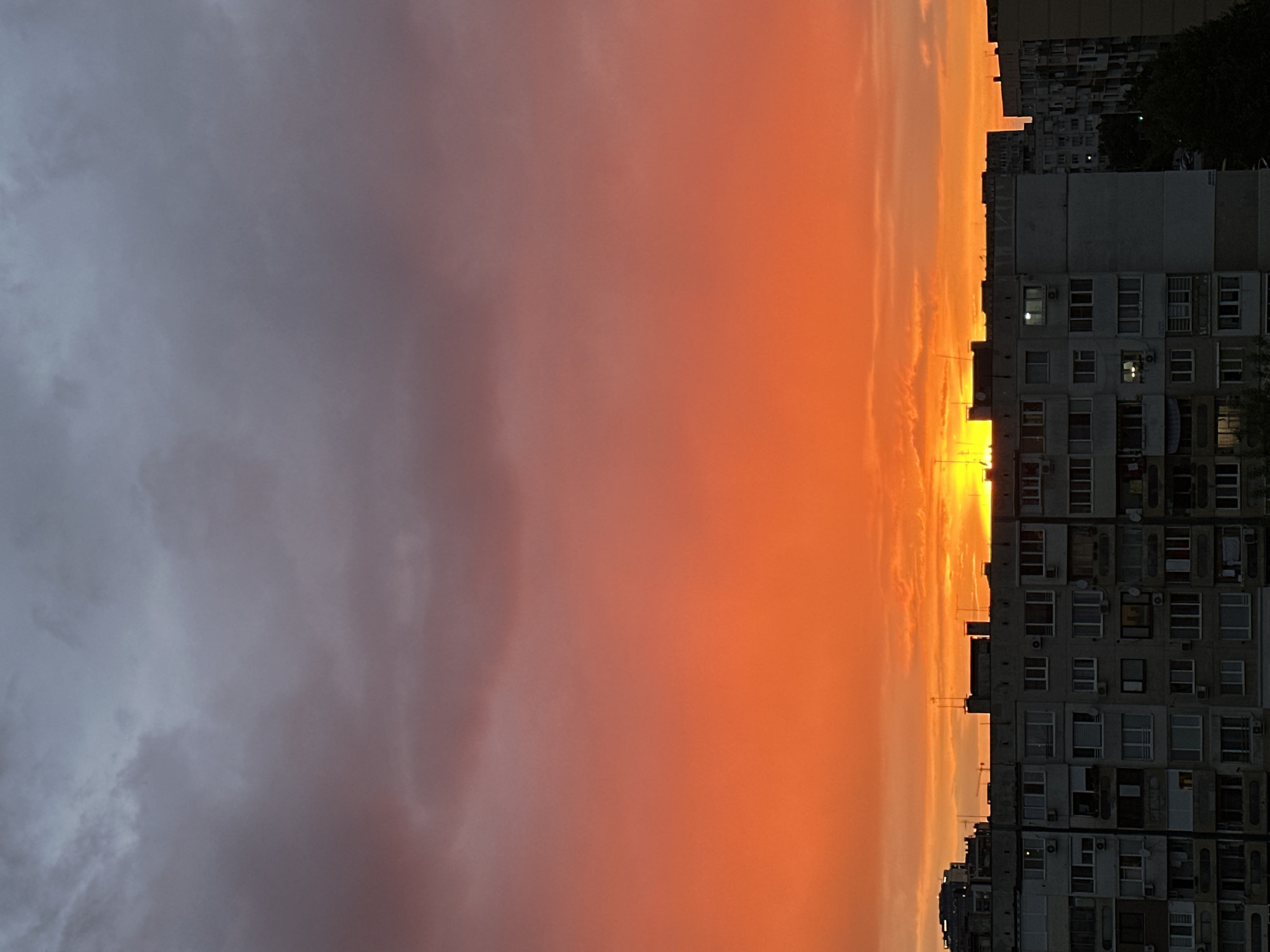 Vibrant sunset illuminates Sofia's urban landscape