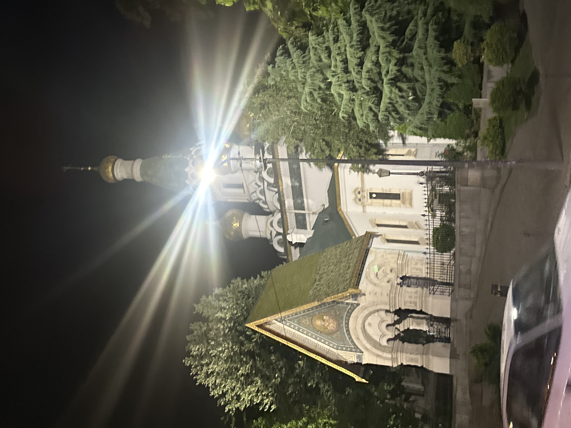 Sofia nighttime walk captures illuminated landmarks and personal moments