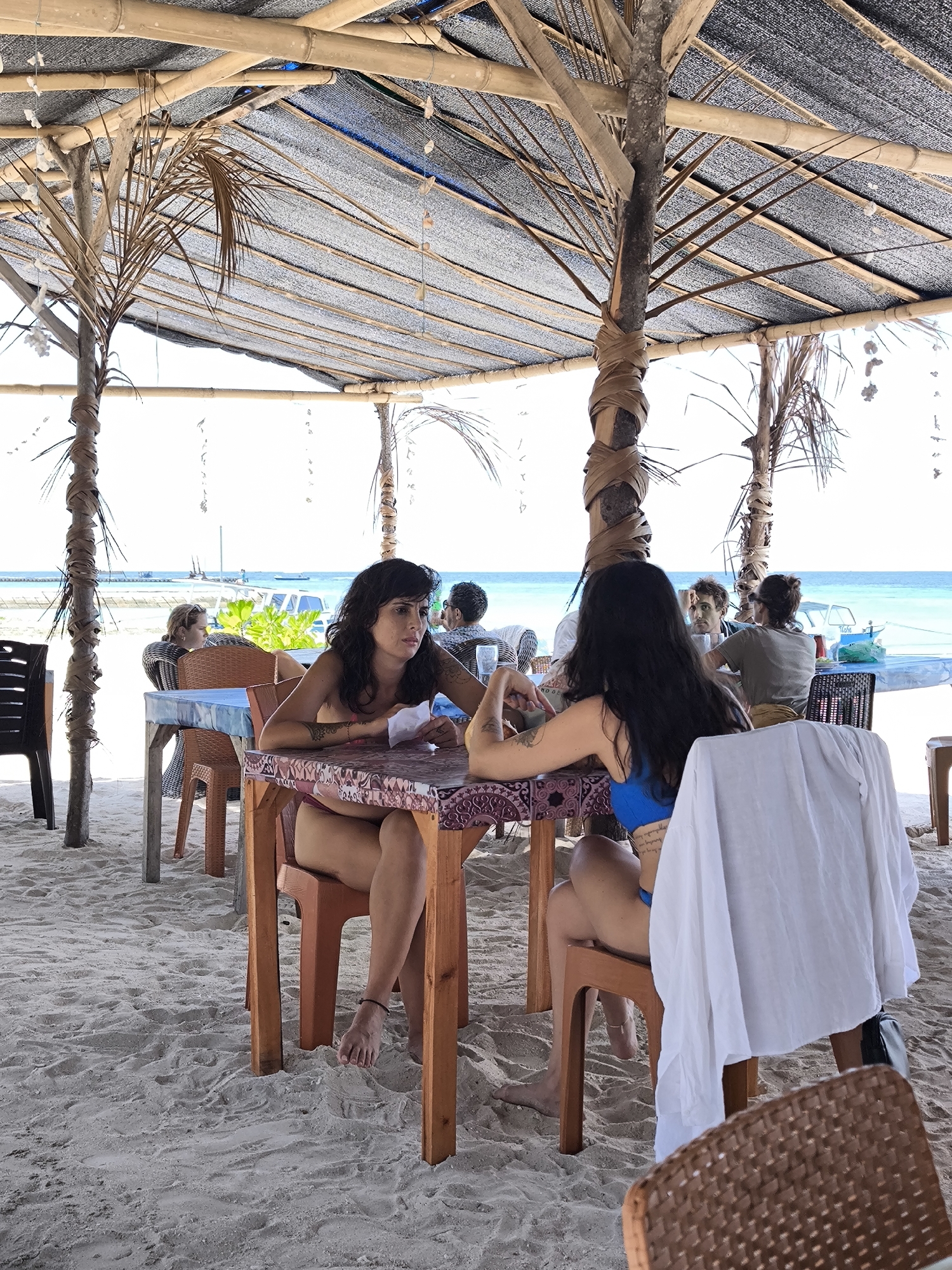 Morning beach activities documented at Indonesian coastal resort